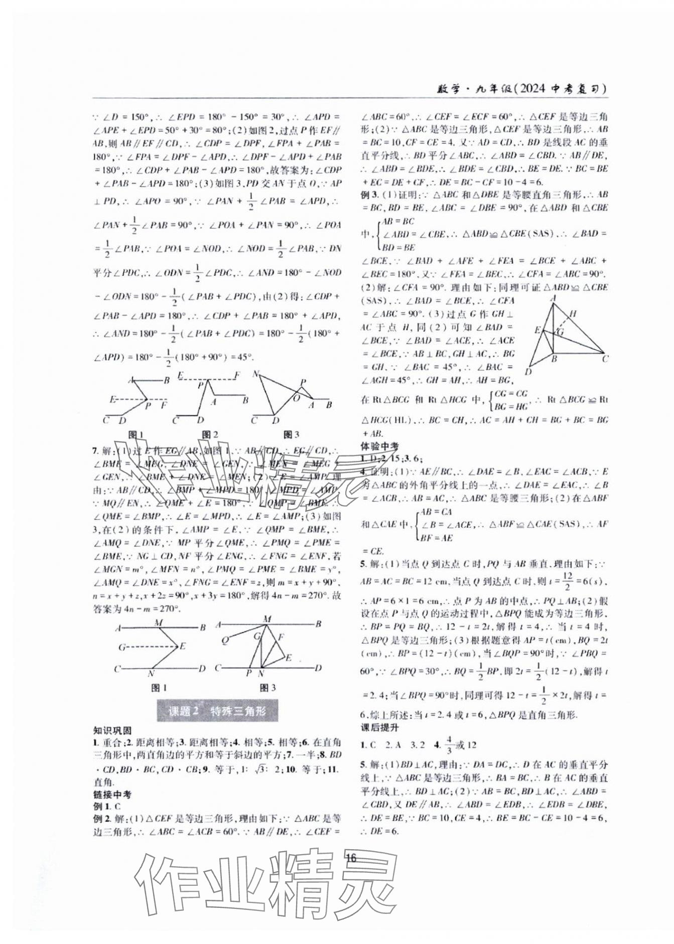 2024年理科爱好者中考总复习数学北师大版第28-29期 参考答案第15页