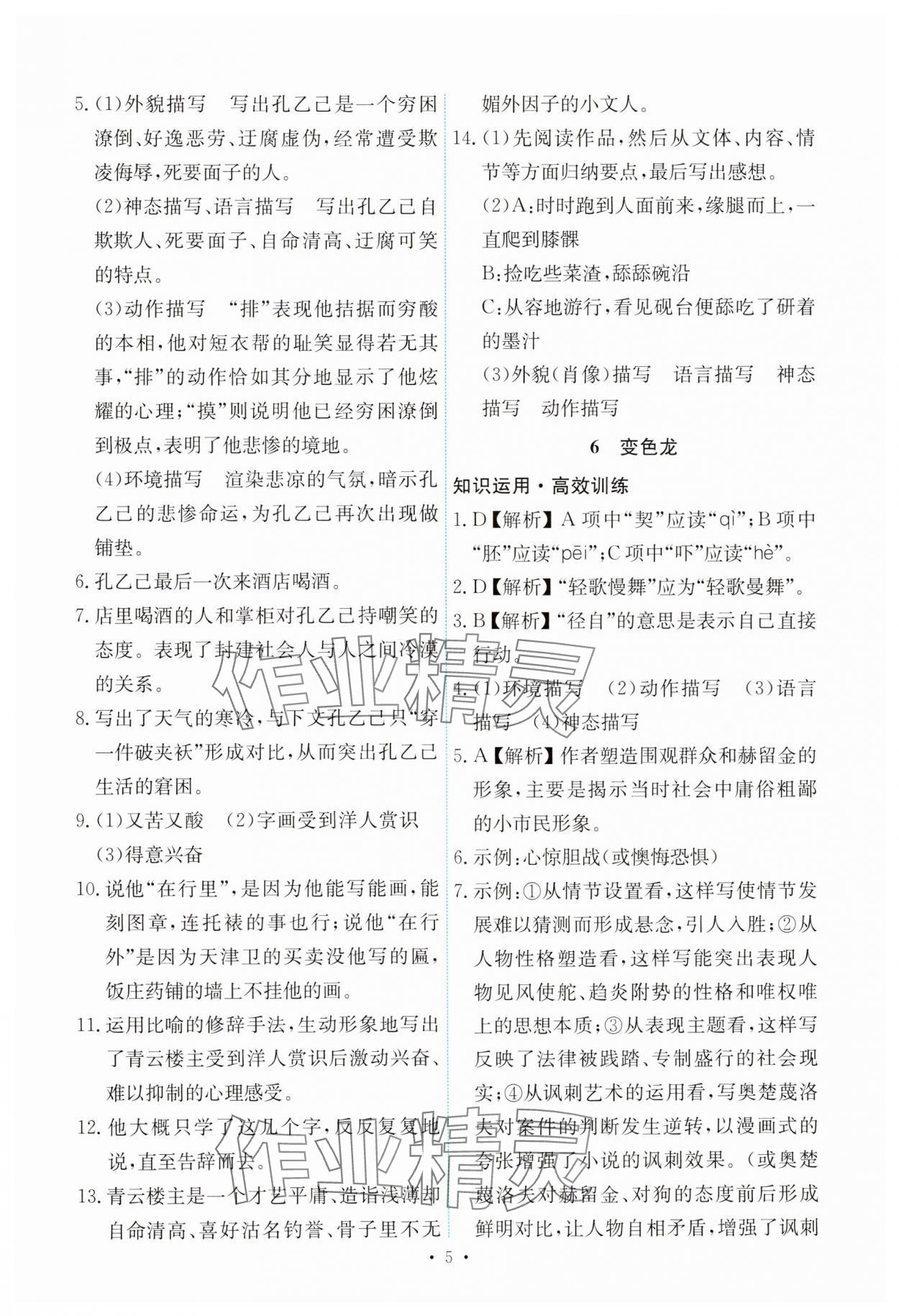 2025年能力培養(yǎng)與測(cè)試九年級(jí)語文下冊(cè)人教版 第5頁