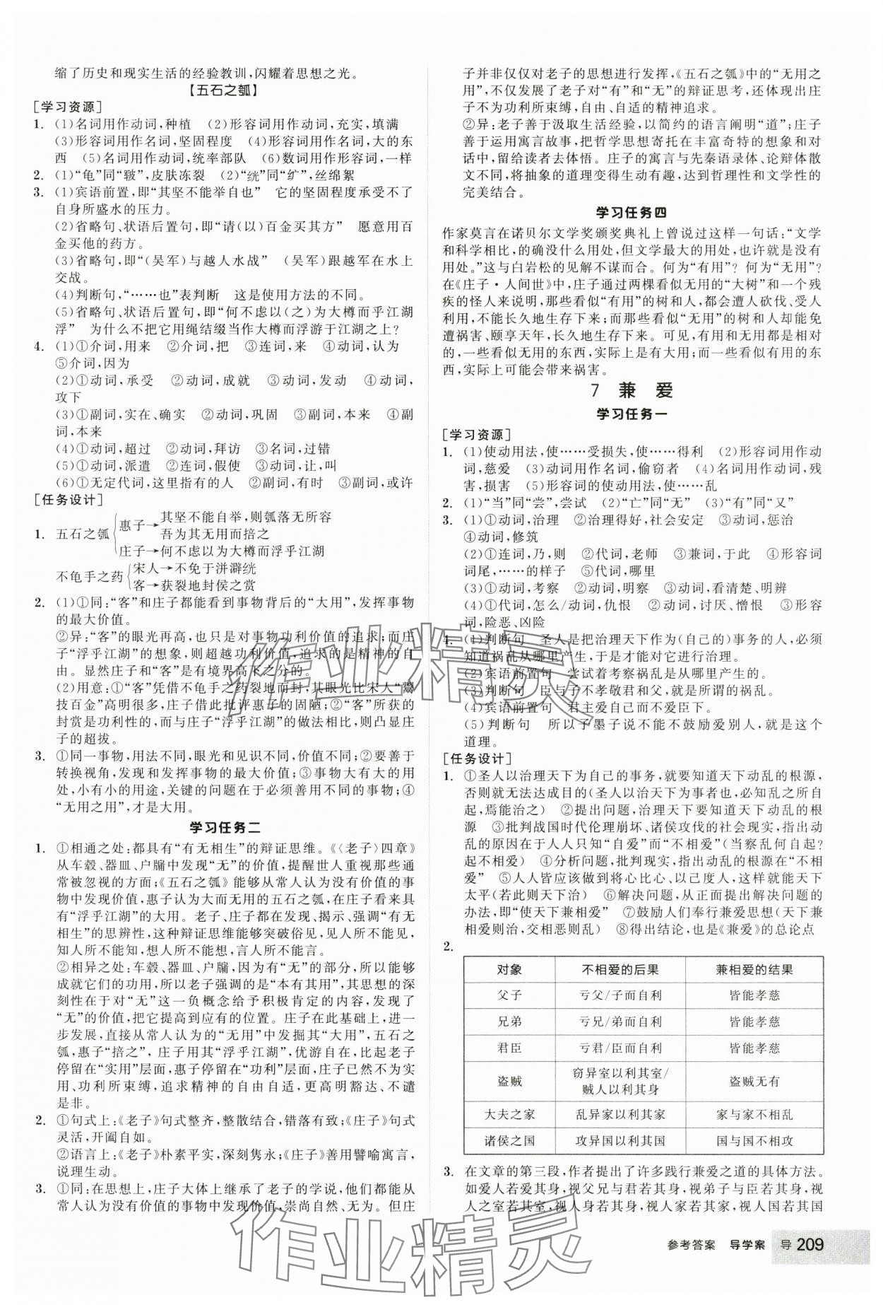 2024年全品學(xué)練考高中語文選擇性必修上冊人教版 參考答案第9頁