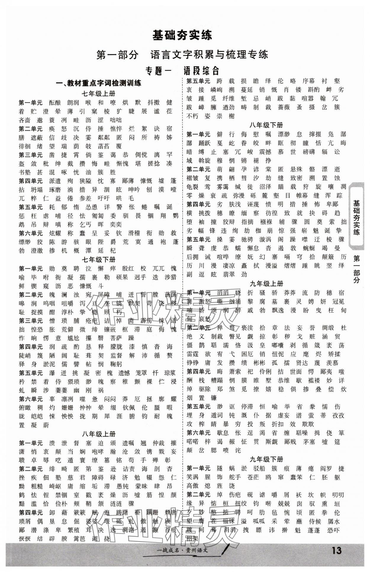 2024年一战成名新中考语文贵州专版&nbsp;第13页