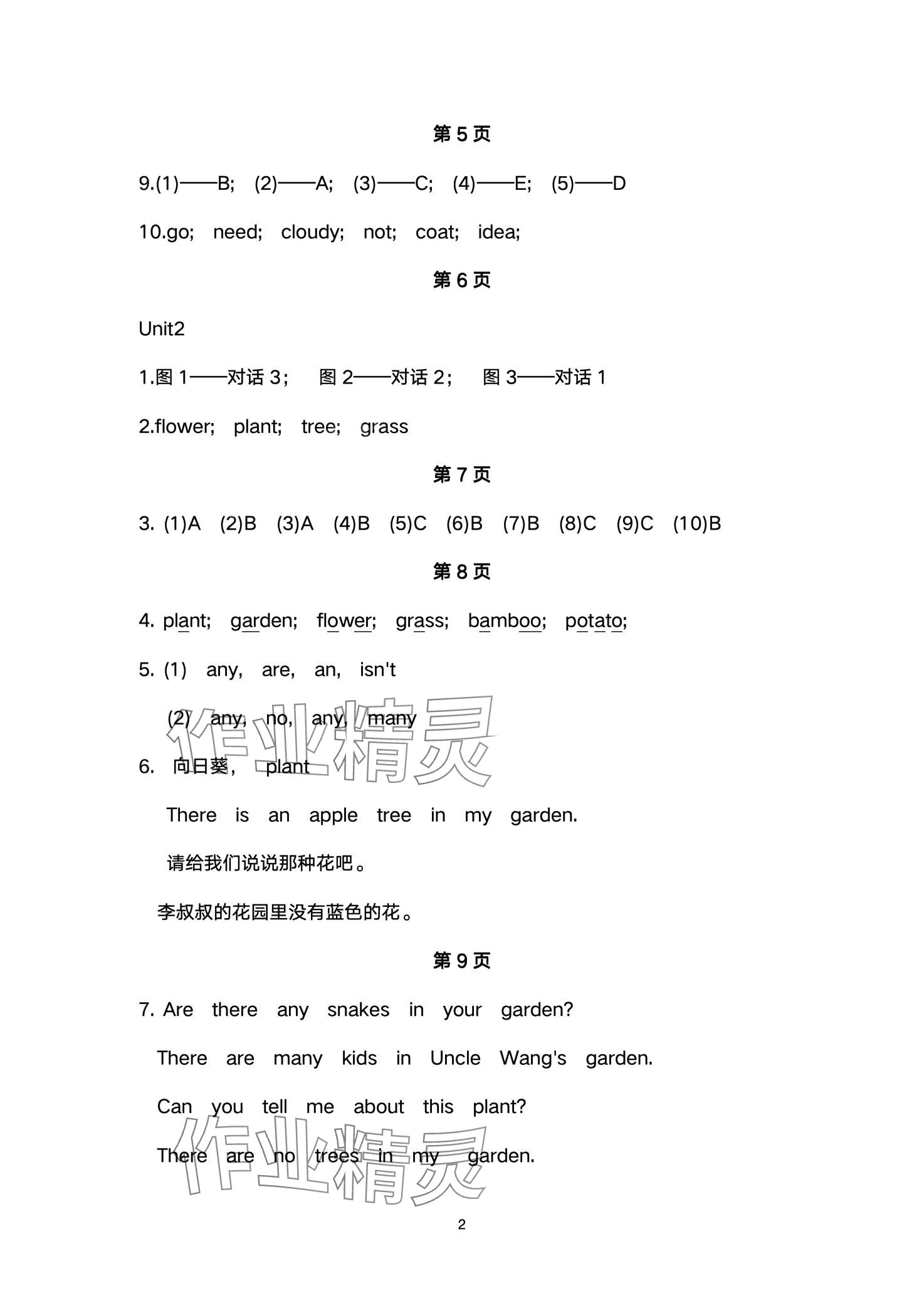 2024年英语活动手册四年级下册湘鲁教版 第2页