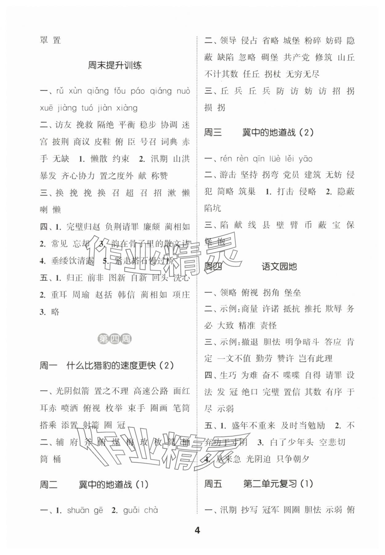 2024年通城學(xué)典默寫能手五年級語文上冊人教版江蘇專用 第4頁