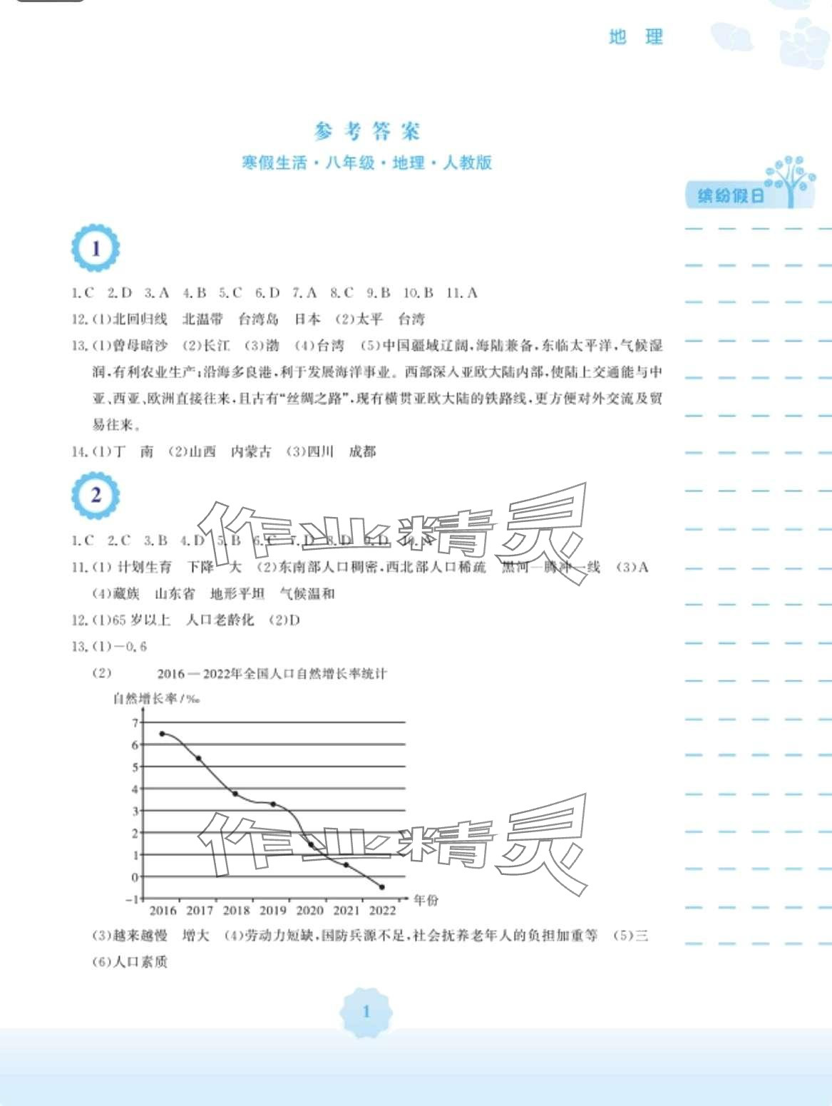 2024年寒假生活安徽教育出版社八年級(jí)地理人教版 第1頁(yè)