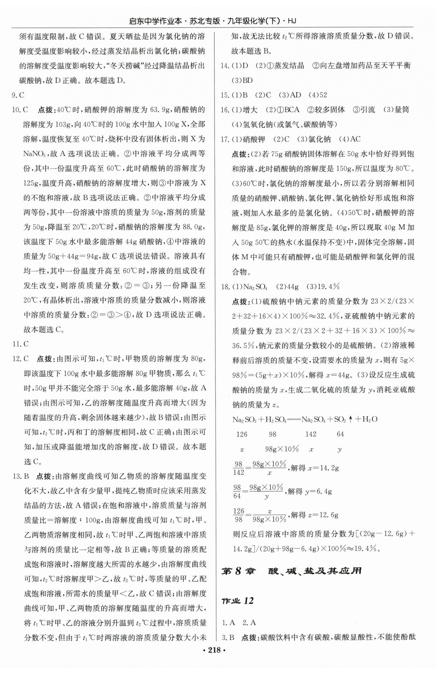 2026年启东中学作业本九年级化学下册沪教版苏北专版 第12页