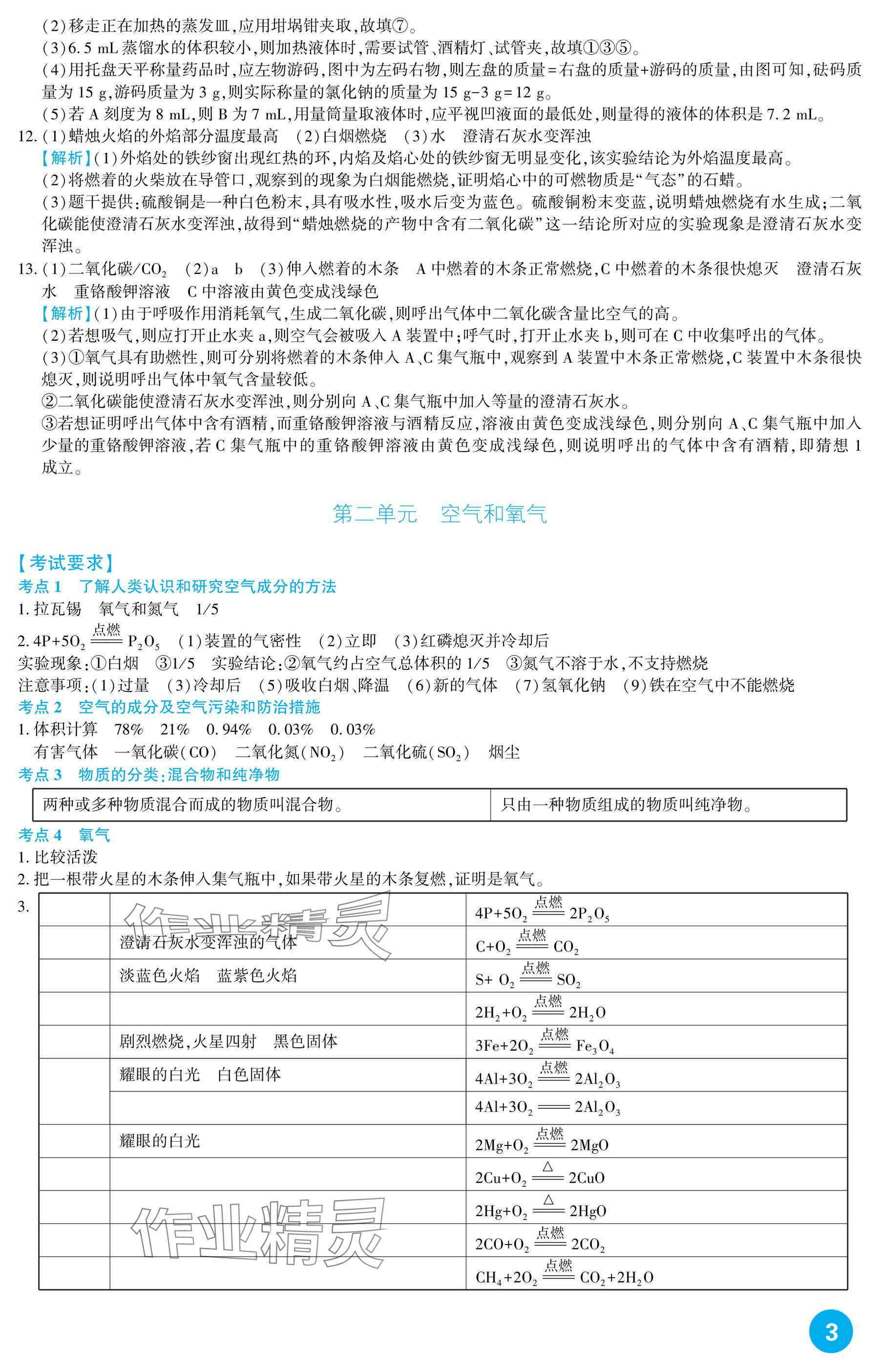 2025年中考總復習新疆文化出版社化學 參考答案第3頁