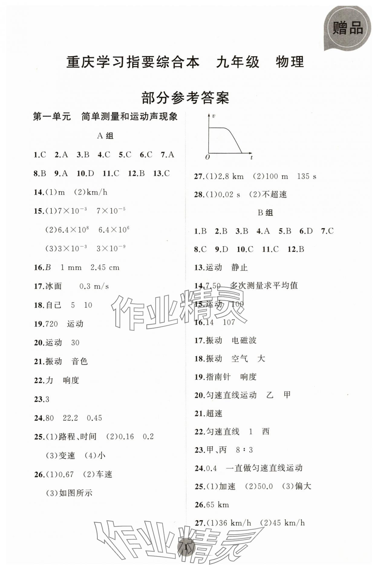 2024年學(xué)習(xí)指要綜合本九年級(jí)物理 第1頁(yè)