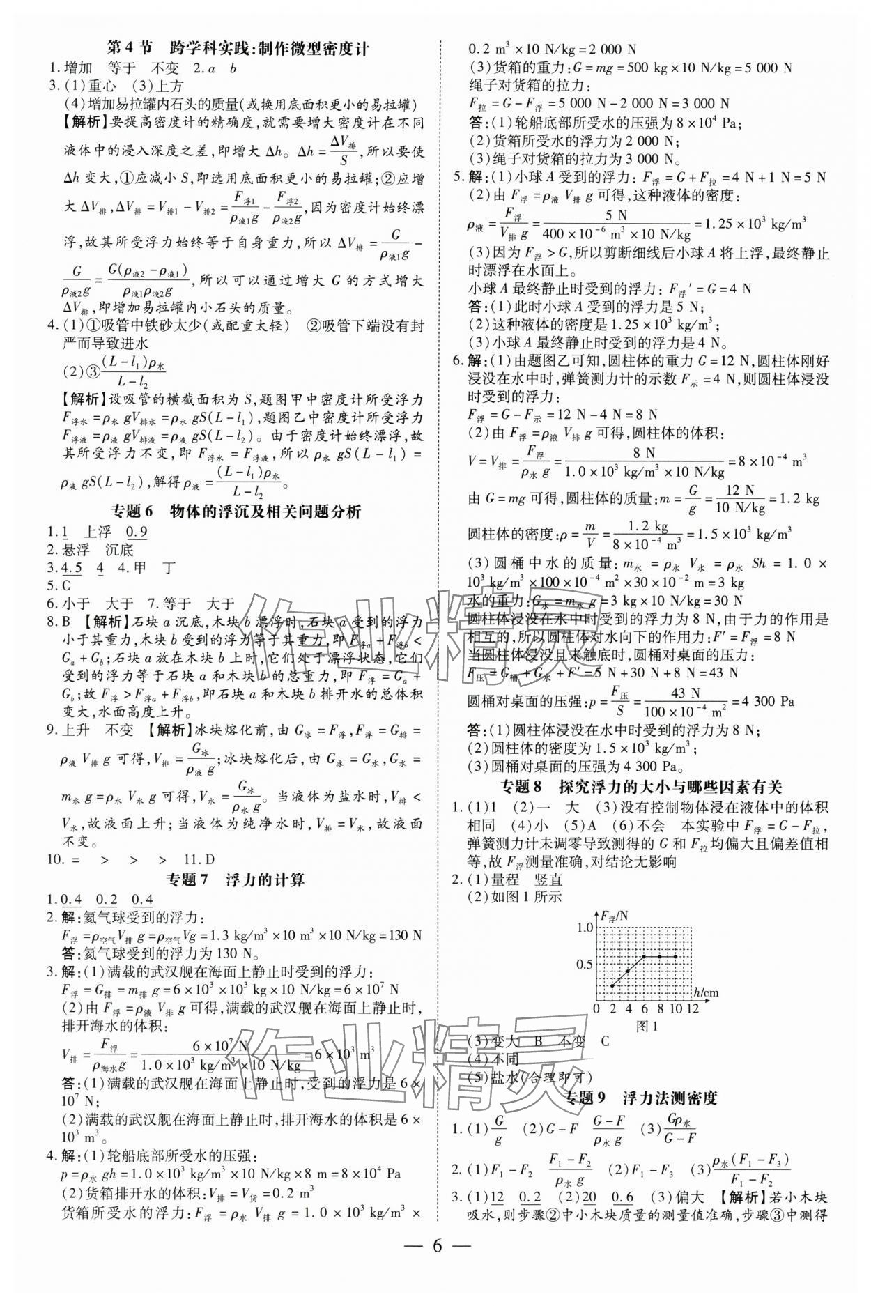 2025年領(lǐng)跑作業(yè)本八年級物理下冊人教版廣東專版 第6頁