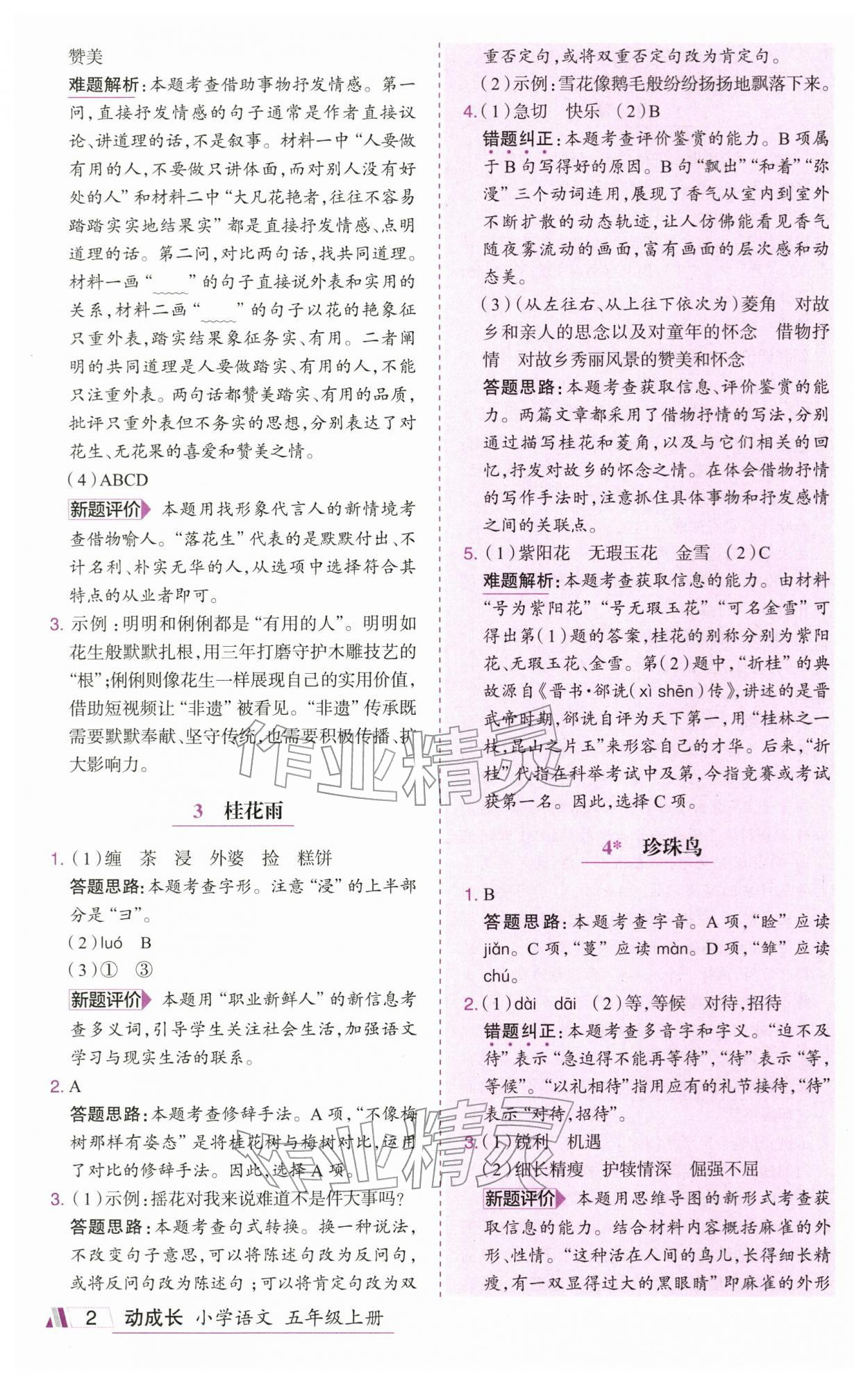 2025年动成长直击考试核心五年级语文上册人教版 第2页