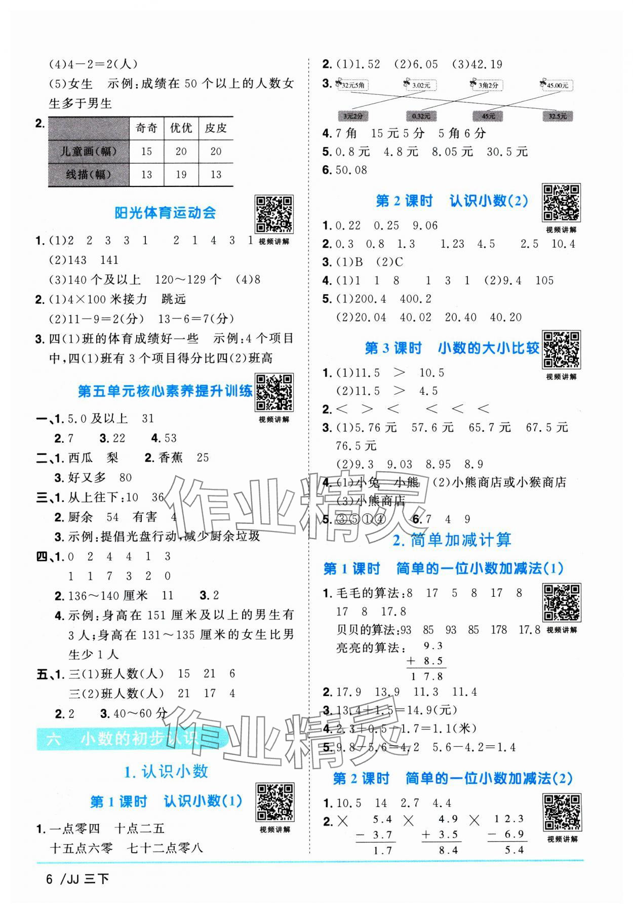 2025年陽光同學(xué)課時優(yōu)化作業(yè)三年級數(shù)學(xué)下冊冀教版 第6頁