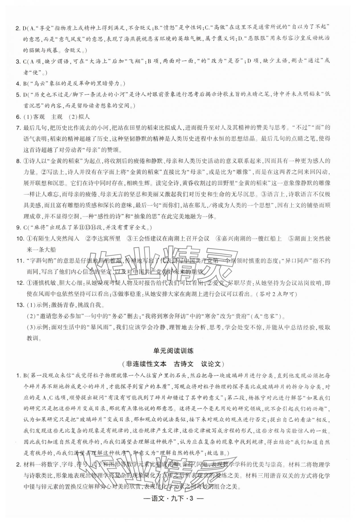 2025年經(jīng)綸學(xué)典課時(shí)作業(yè)九年級(jí)語(yǔ)文下冊(cè)人教版 第3頁(yè)