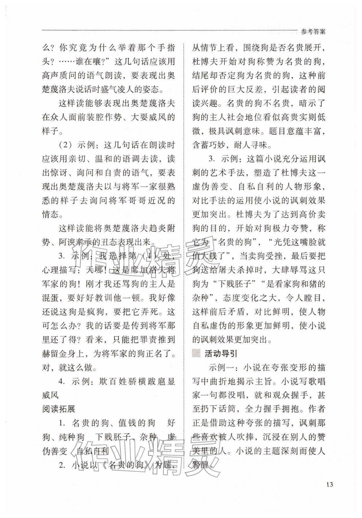 2026年新课程问题解决导学方案九年级语文下册人教版&nbsp;第13页