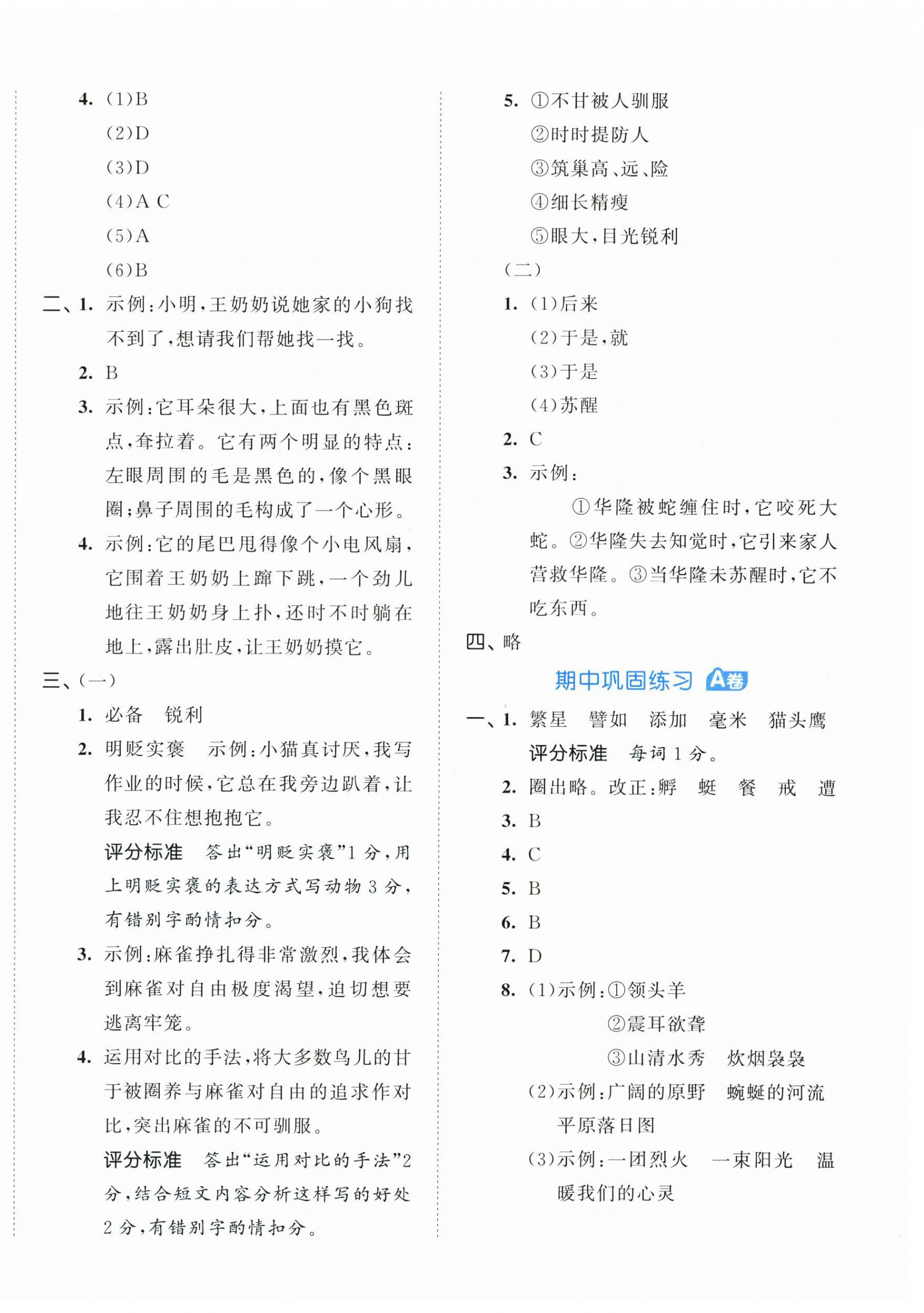 2024年53全優(yōu)卷四年級語文下冊人教版 第6頁