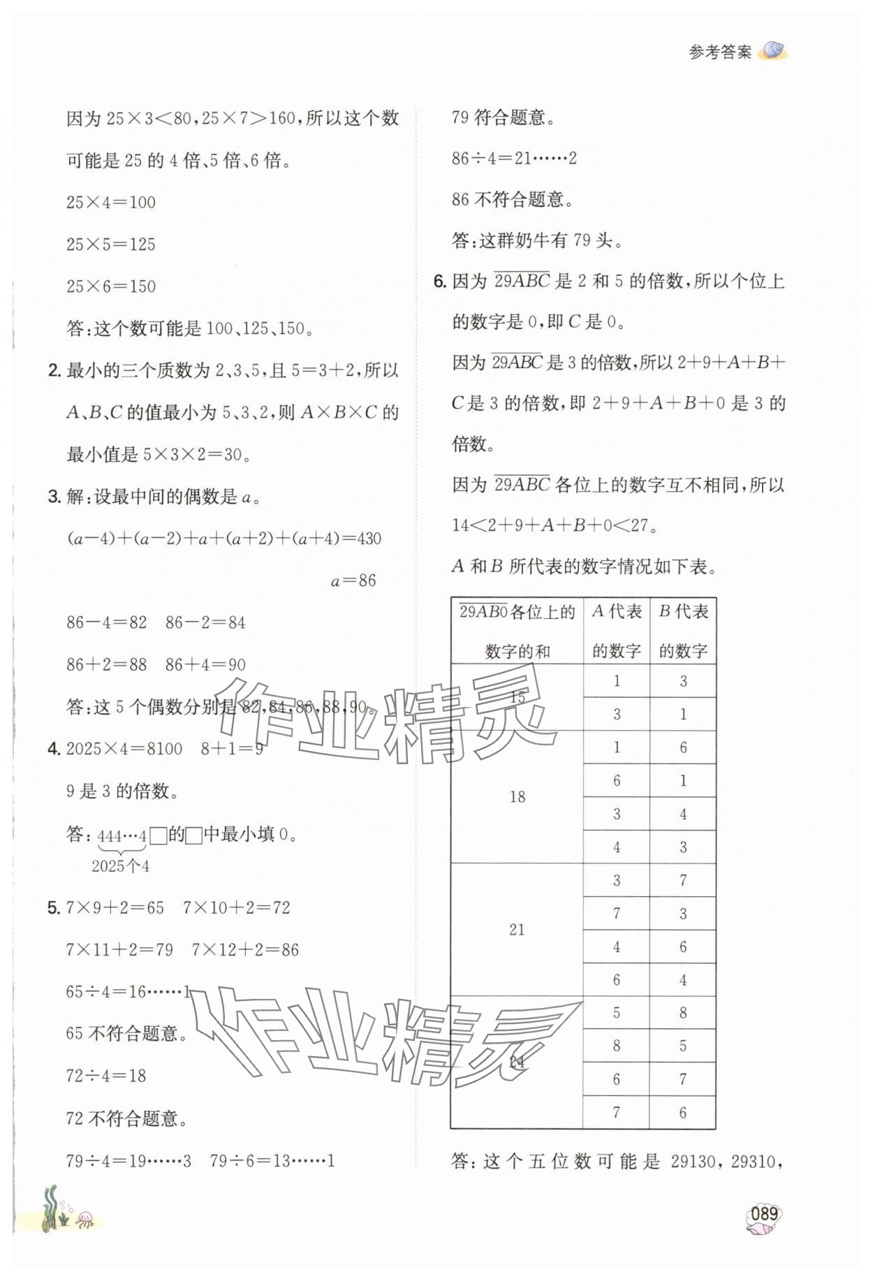 2025年一本暑假計(jì)算加應(yīng)用題五升六數(shù)學(xué)人教版浙江專版 參考答案第4頁(yè)