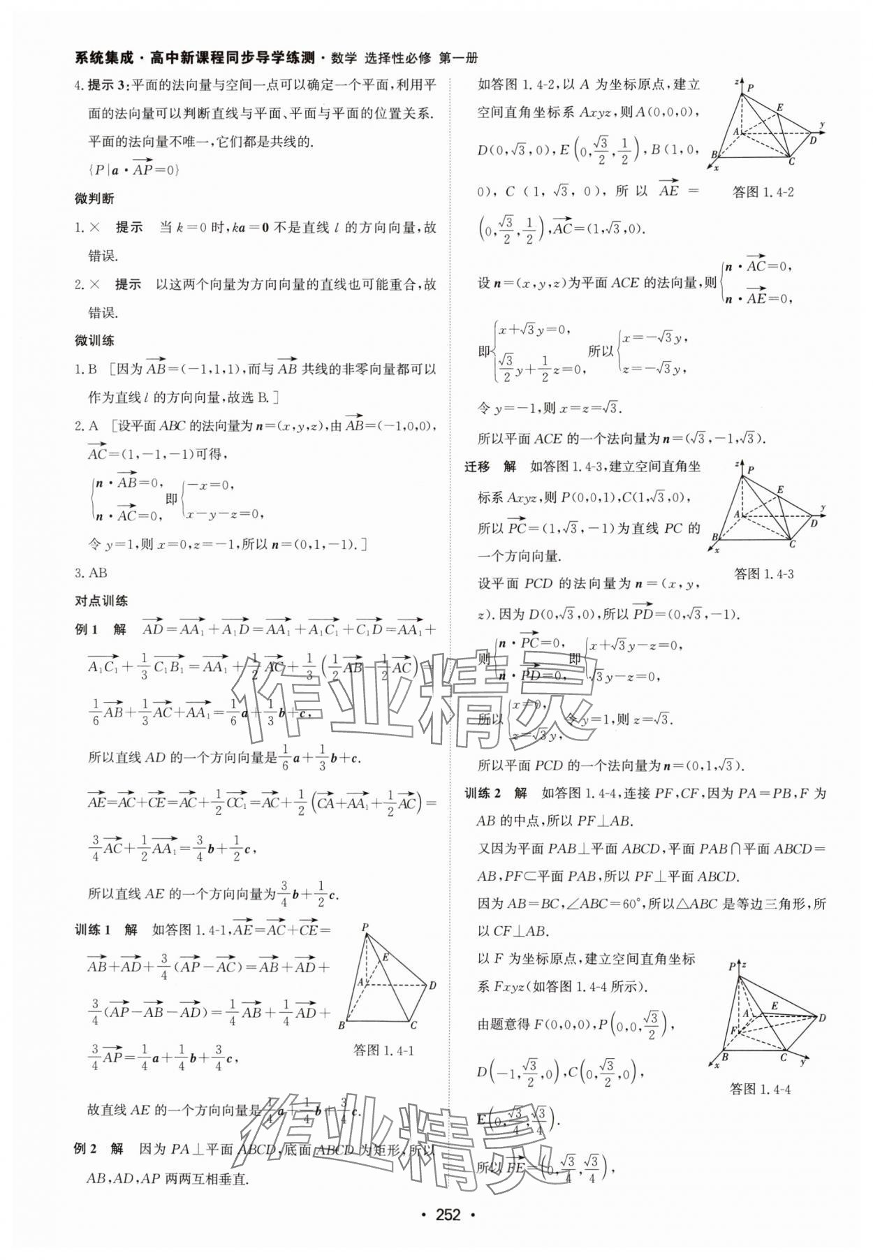 2024年系統(tǒng)集成新課程同步導(dǎo)學(xué)練測(cè)高中數(shù)學(xué)選擇性必修第一冊(cè)人教版 參考答案第10頁