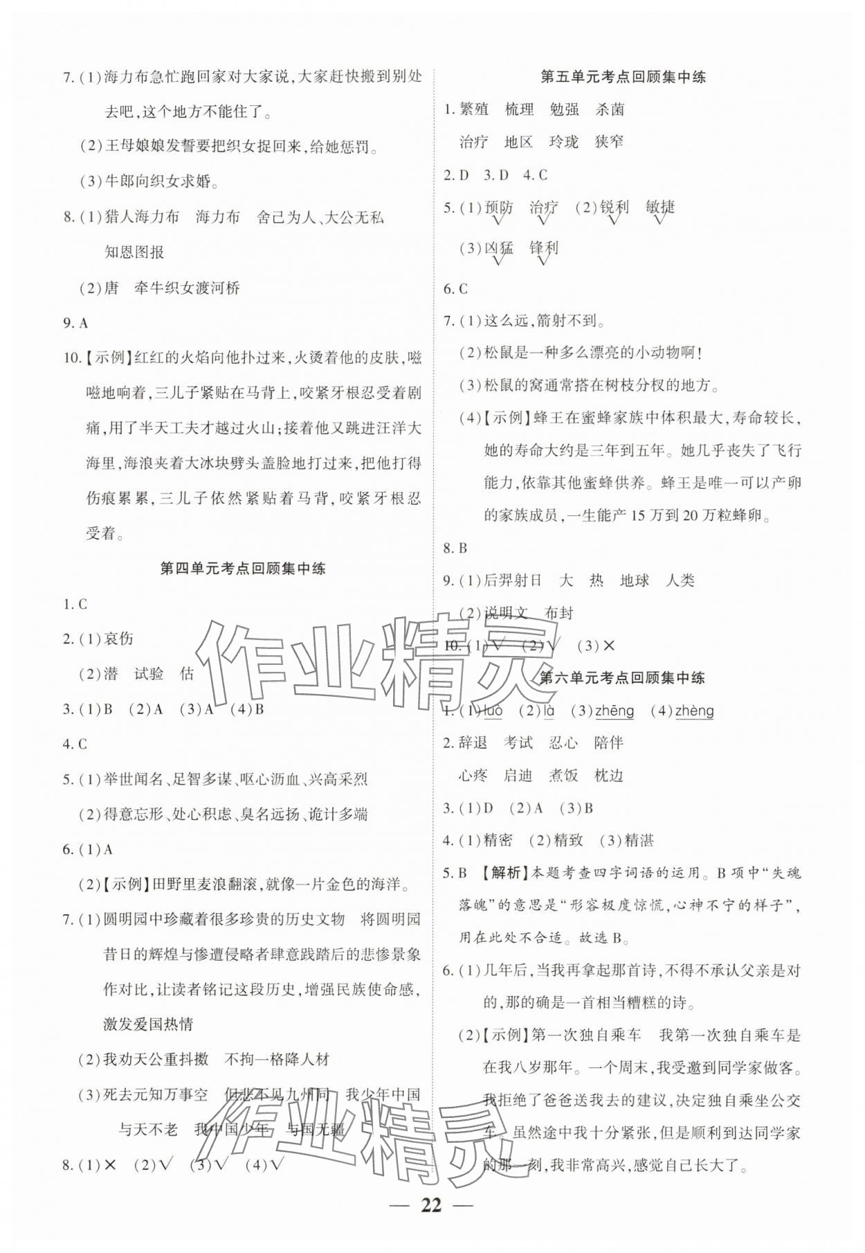 2023年真题期末抓分卷五年级语文上册人教版河南专版 第2页