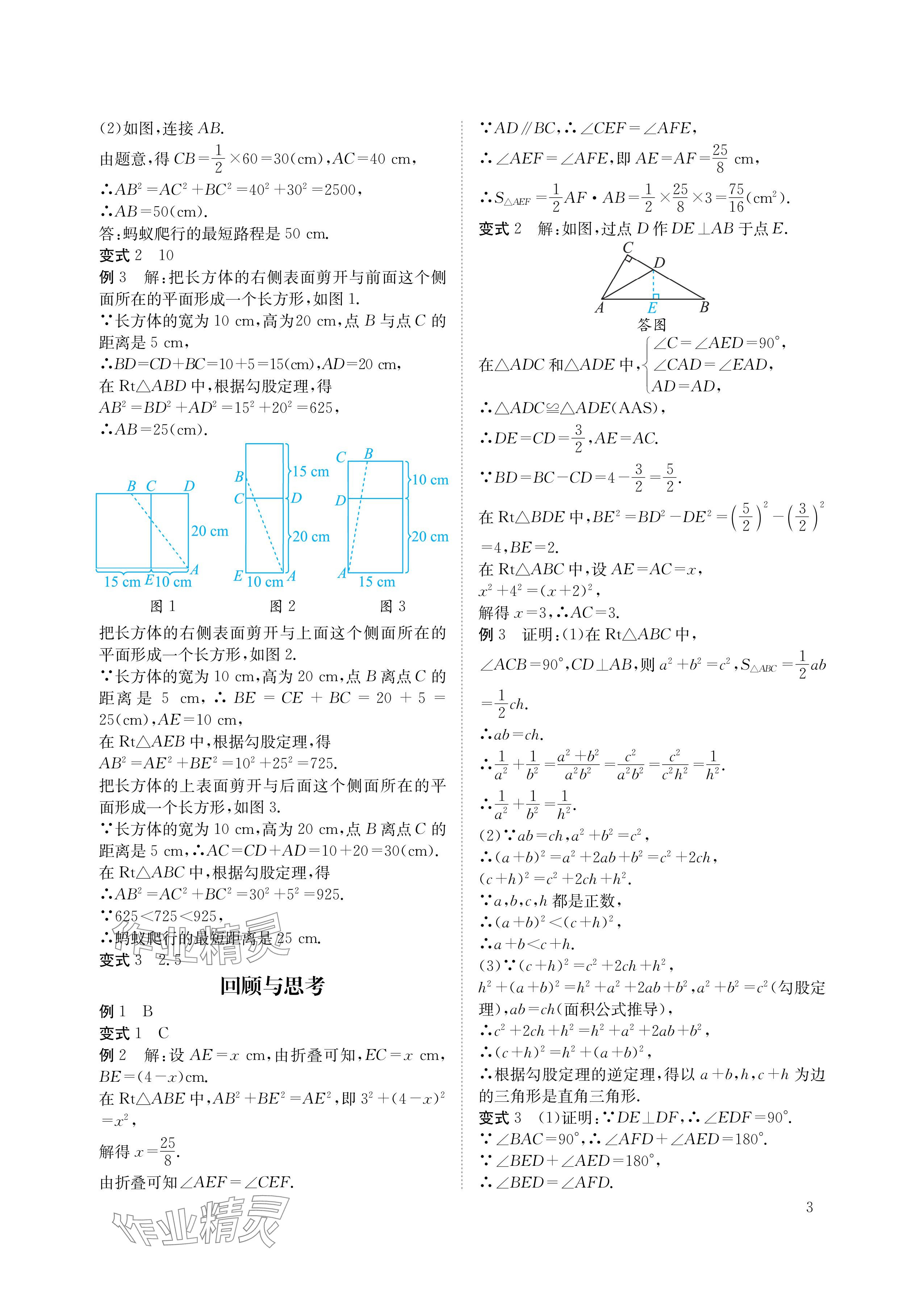 2024年第一學堂八年級數(shù)學上冊北師大版 參考答案第3頁