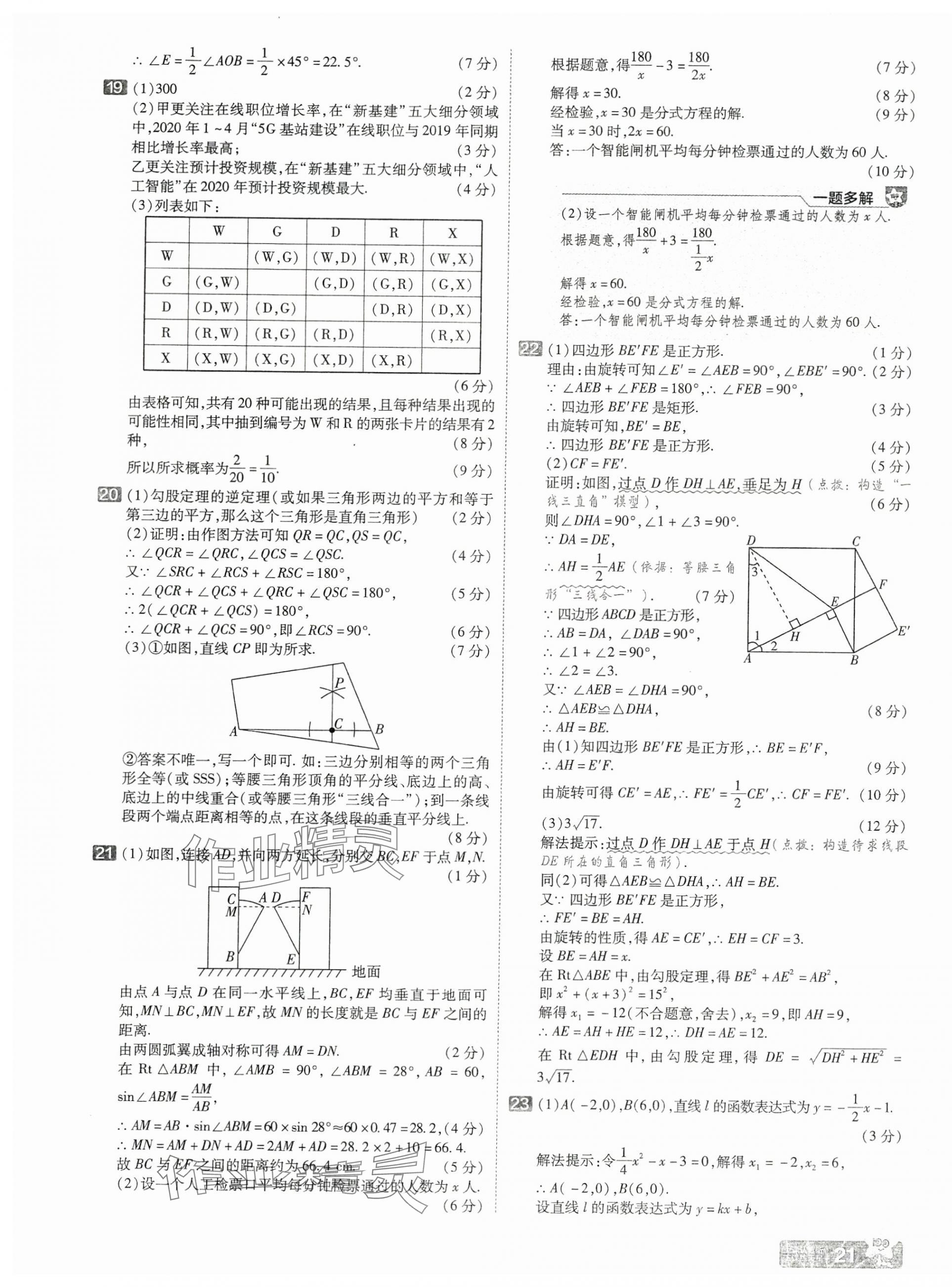 2025年金考卷中考45套匯編數(shù)學(xué)山西專版 第21頁