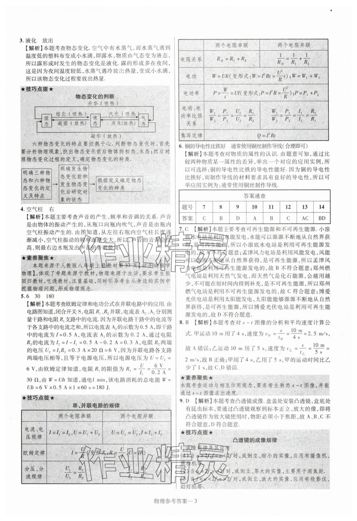 2024年澤睿文化真題匯編卷物理中考河南專版 參考答案第3頁(yè)