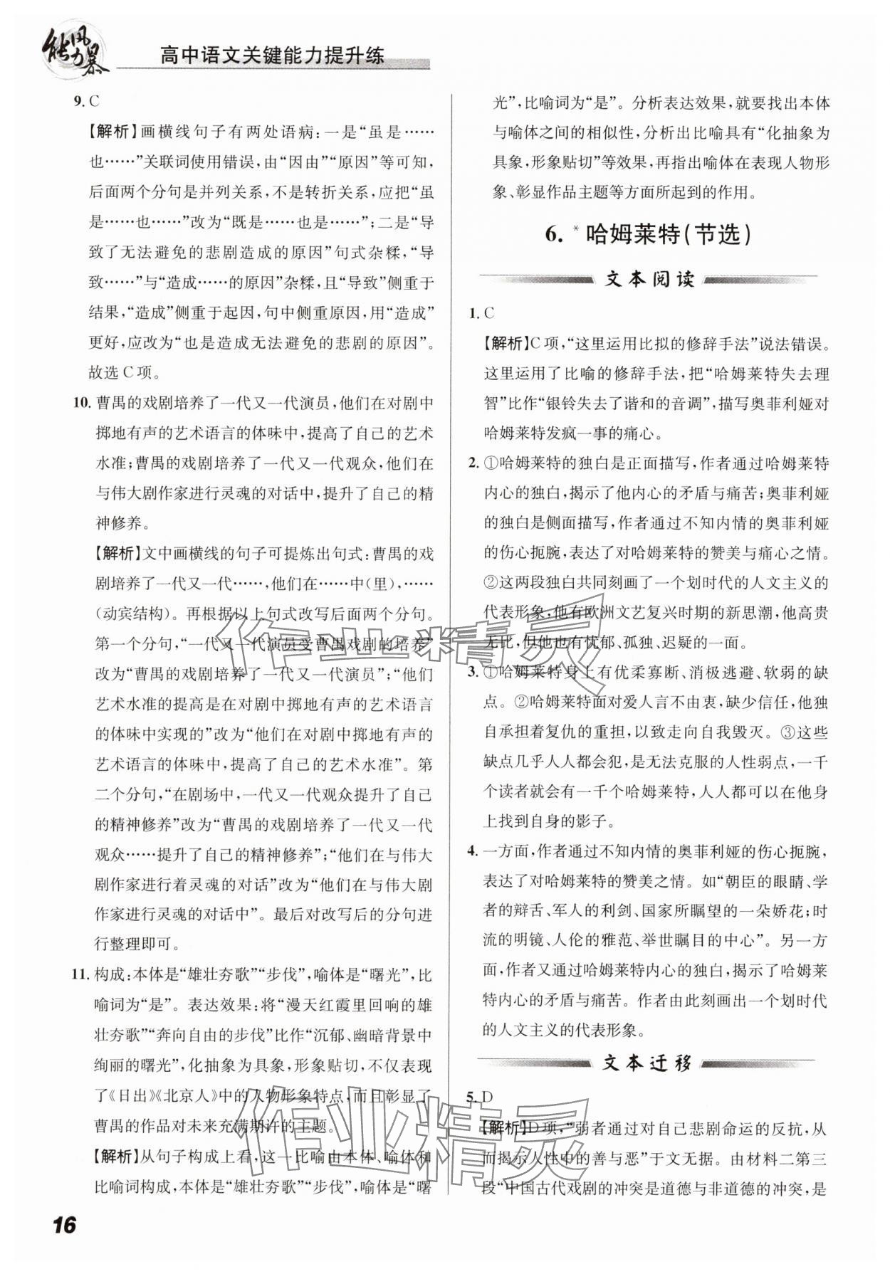2025年能力風(fēng)暴高中語文必修下冊人教版 第16頁
