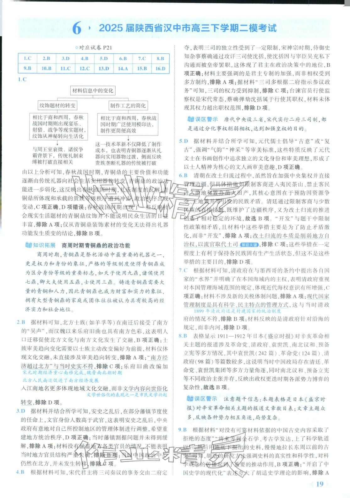 2026年53金卷优选卷汇编高中历史陕晋青宁专版&nbsp;第19页