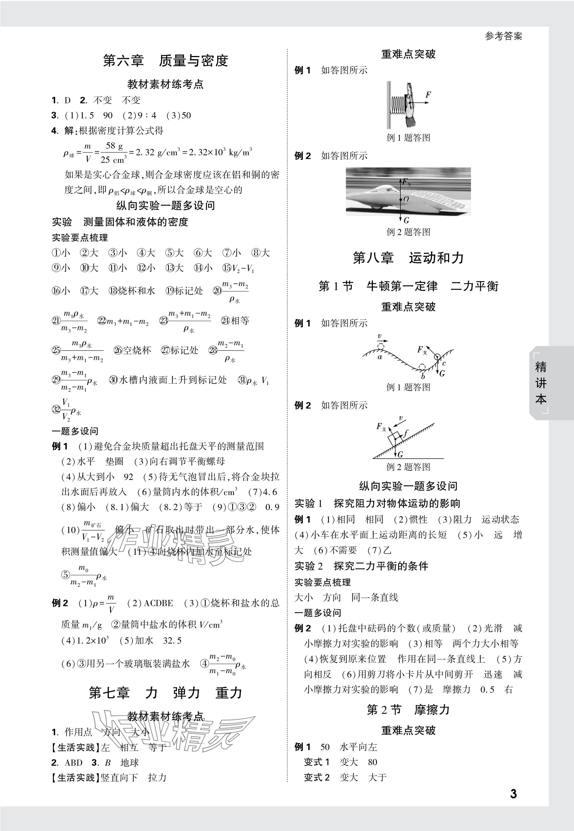 2024年萬唯中考試題研究物理黑龍江專版 參考答案第3頁