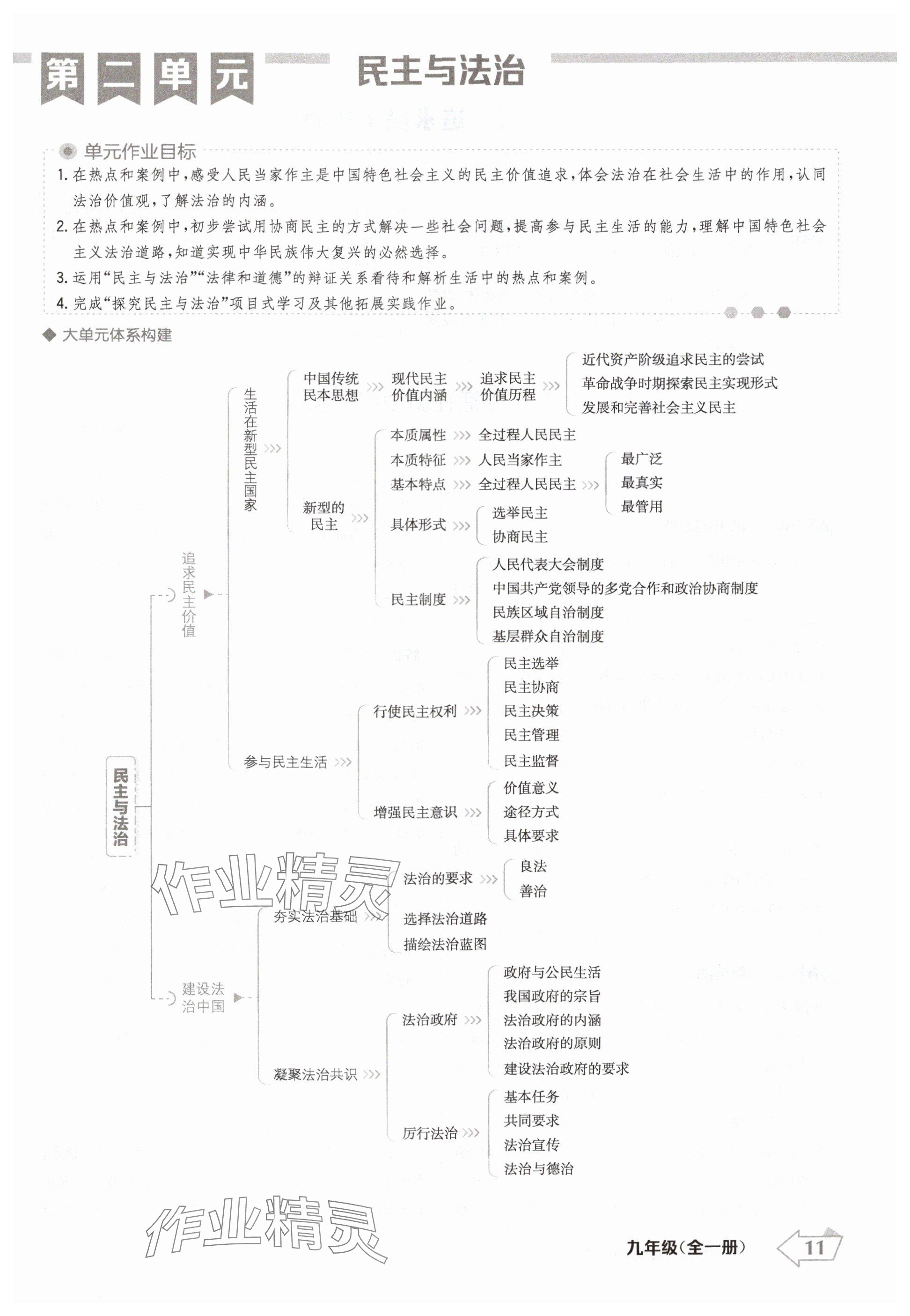 2024年金牌學練測九年級道德與法治全一冊人教版 參考答案第11頁