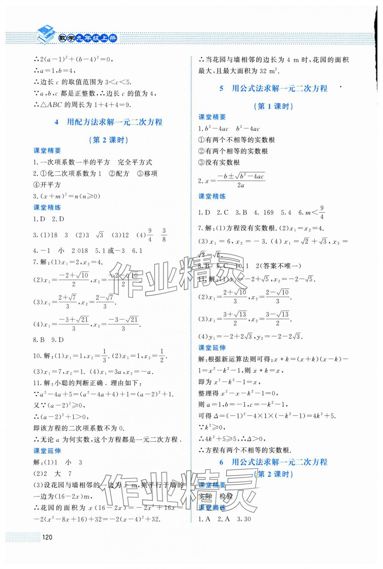 2025年课堂精练九年级数学上册北师大版贵州专版 第8页
