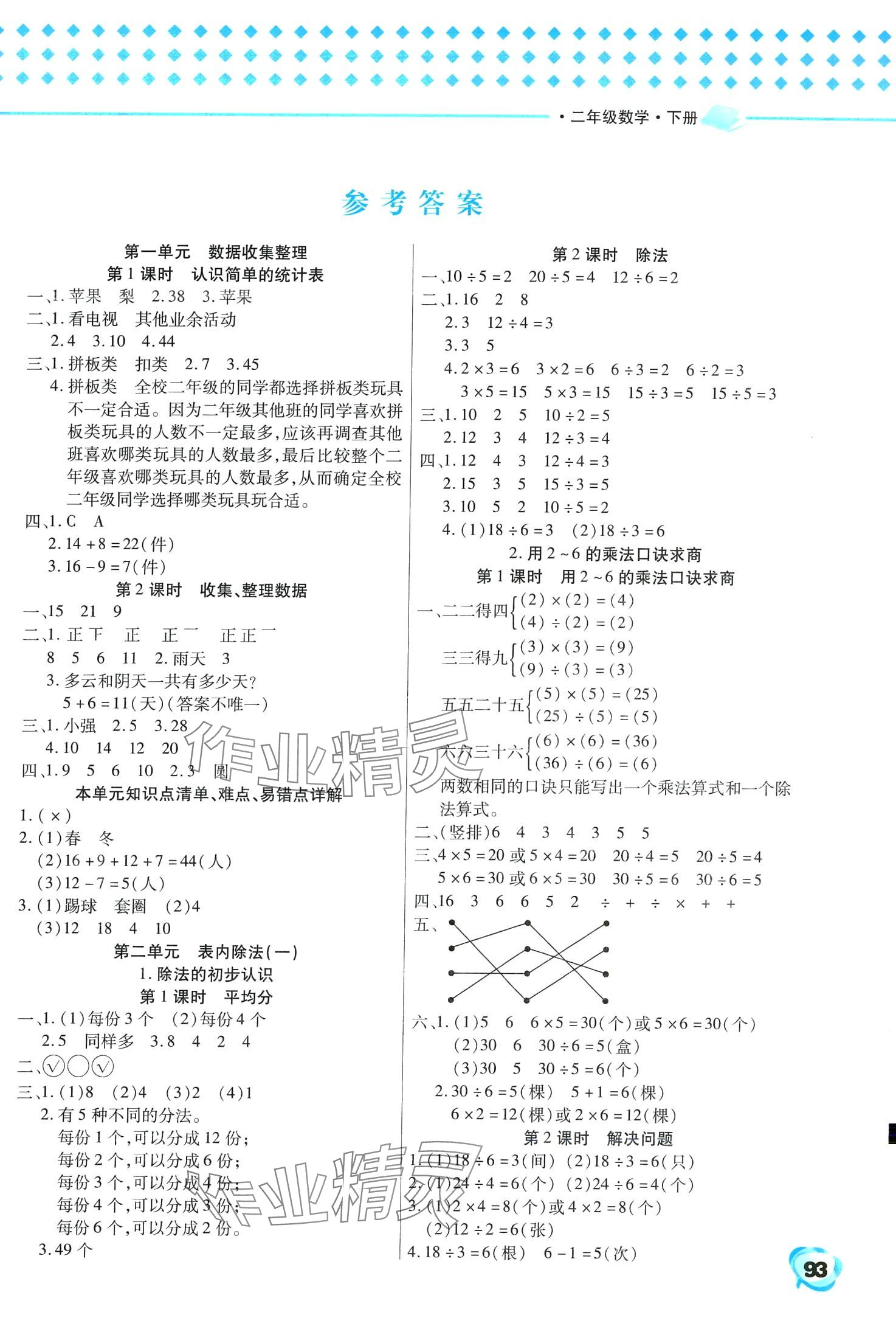 2024年王立博探究學(xué)案二年級數(shù)學(xué)下冊人教版 第1頁