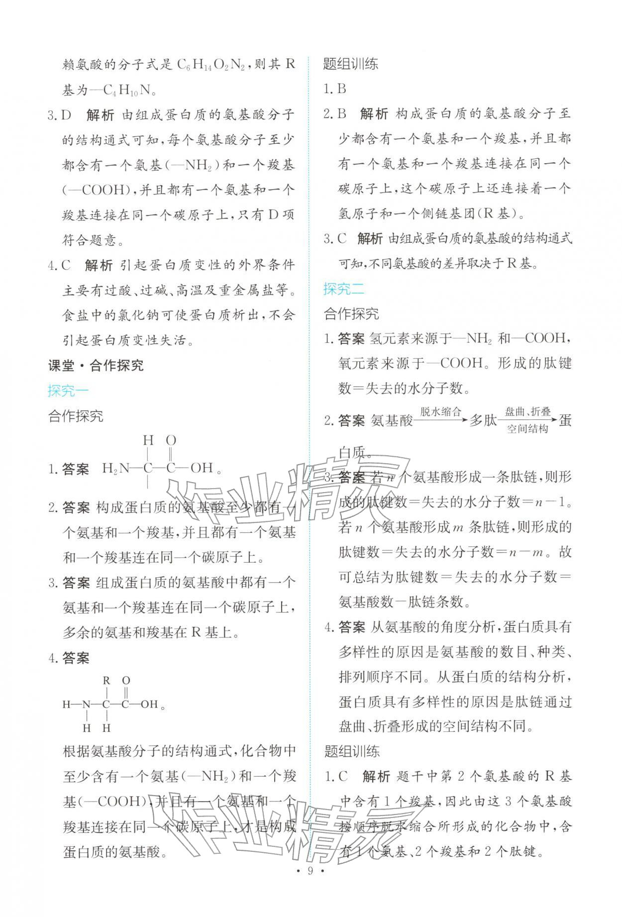 2025年能力培养与测试高中生物必修1人教版 参考答案第8页