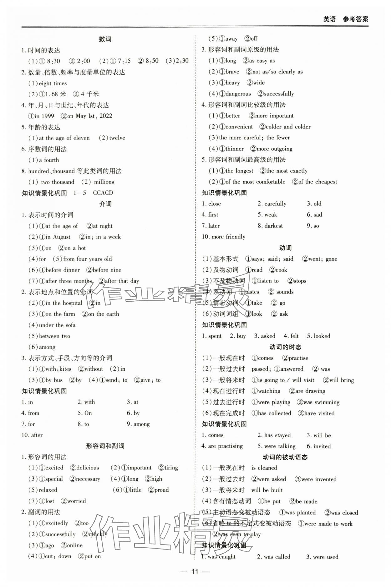 2025年新課標(biāo)中考寶典英語廣東專版 參考答案第11頁