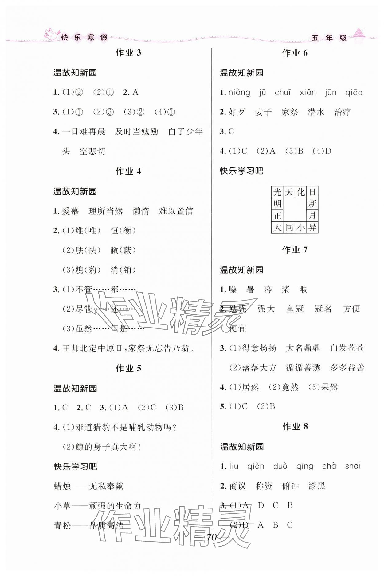 2025年贏在起跑線快樂(lè)寒假五年級(jí)合訂本福建專版河北少年兒童出版社 第2頁(yè)