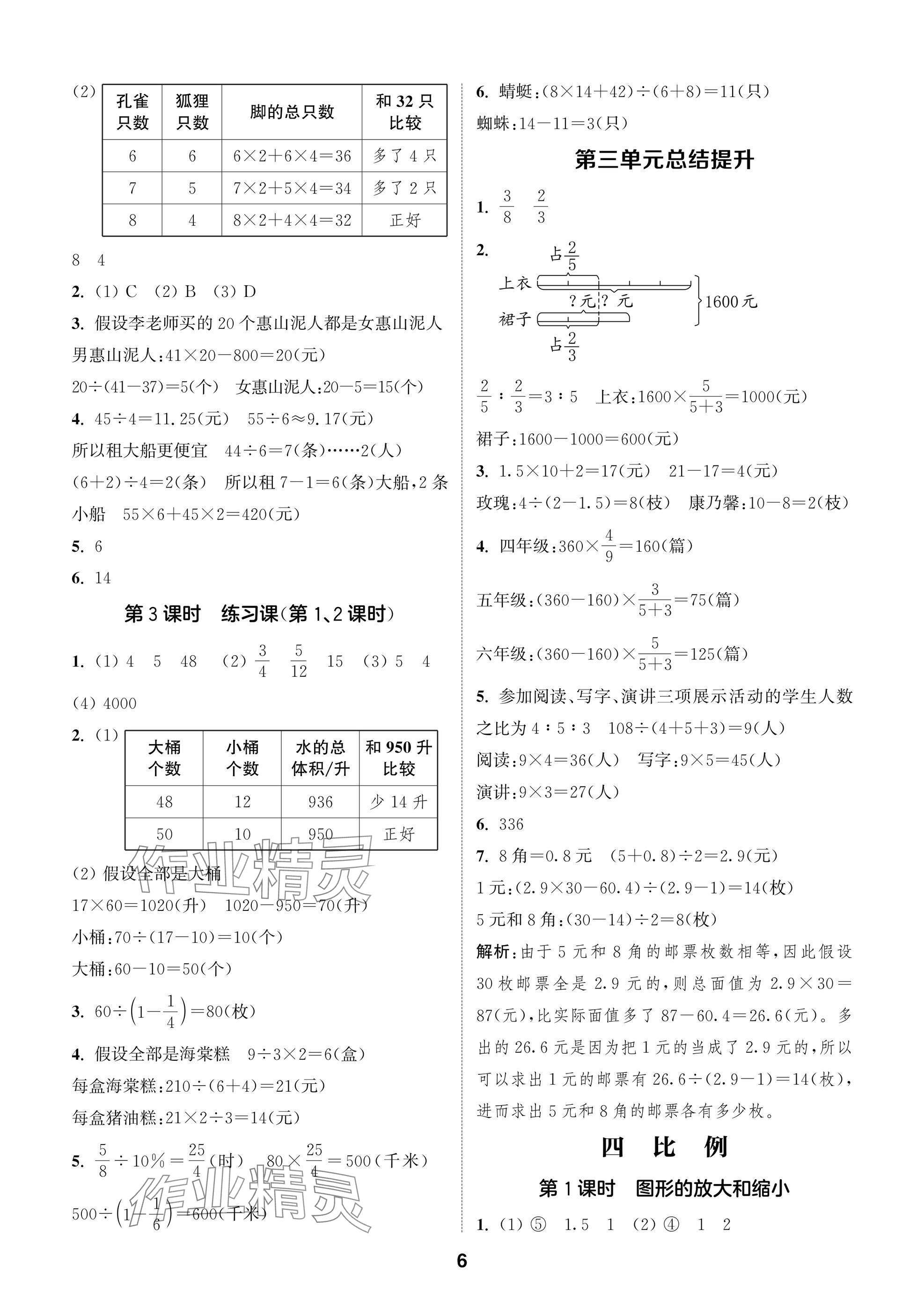 2025年通城學典閱讀與闖關六年級數學下冊蘇教版 參考答案第6頁