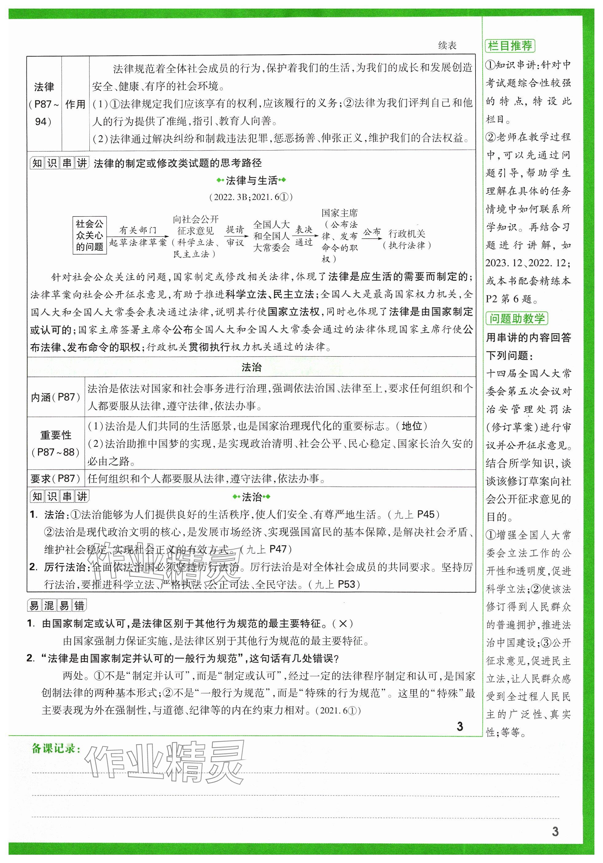 2024年萬唯中考試題研究道德與法治山西專版 參考答案第5頁