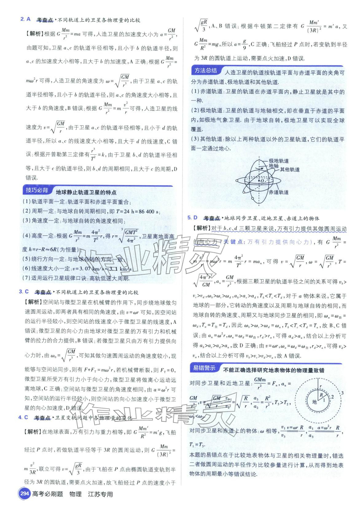2026年高考必刷题高中物理江苏专版&nbsp;参考答案第40页