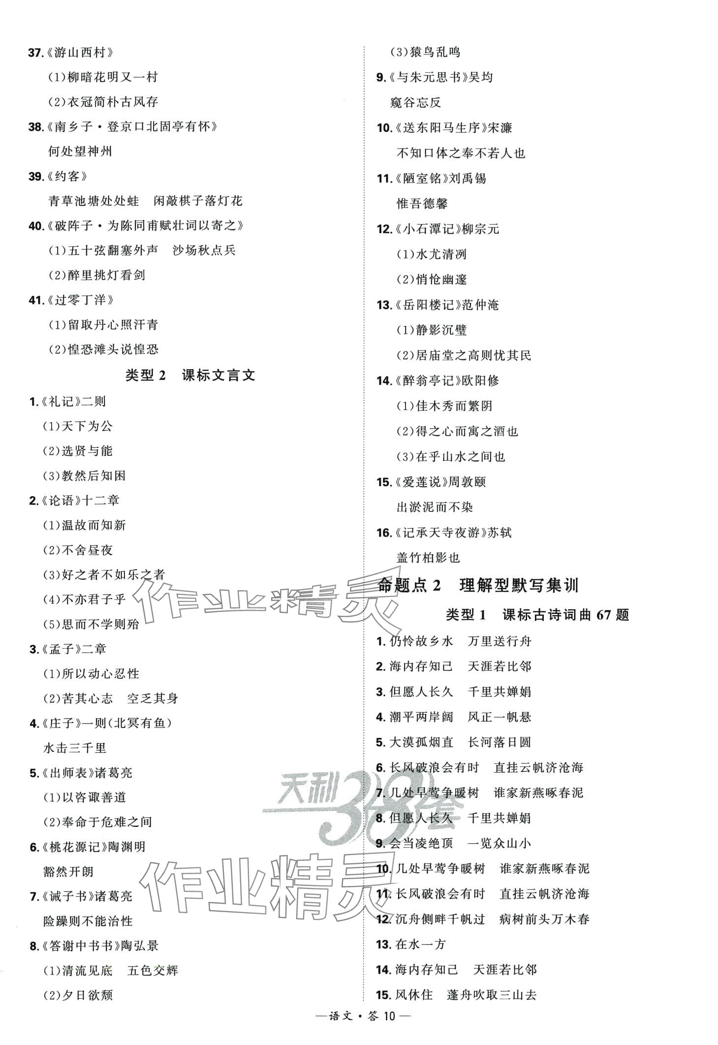 2024年天利38套全國中考試題分類訓(xùn)練語文 第10頁