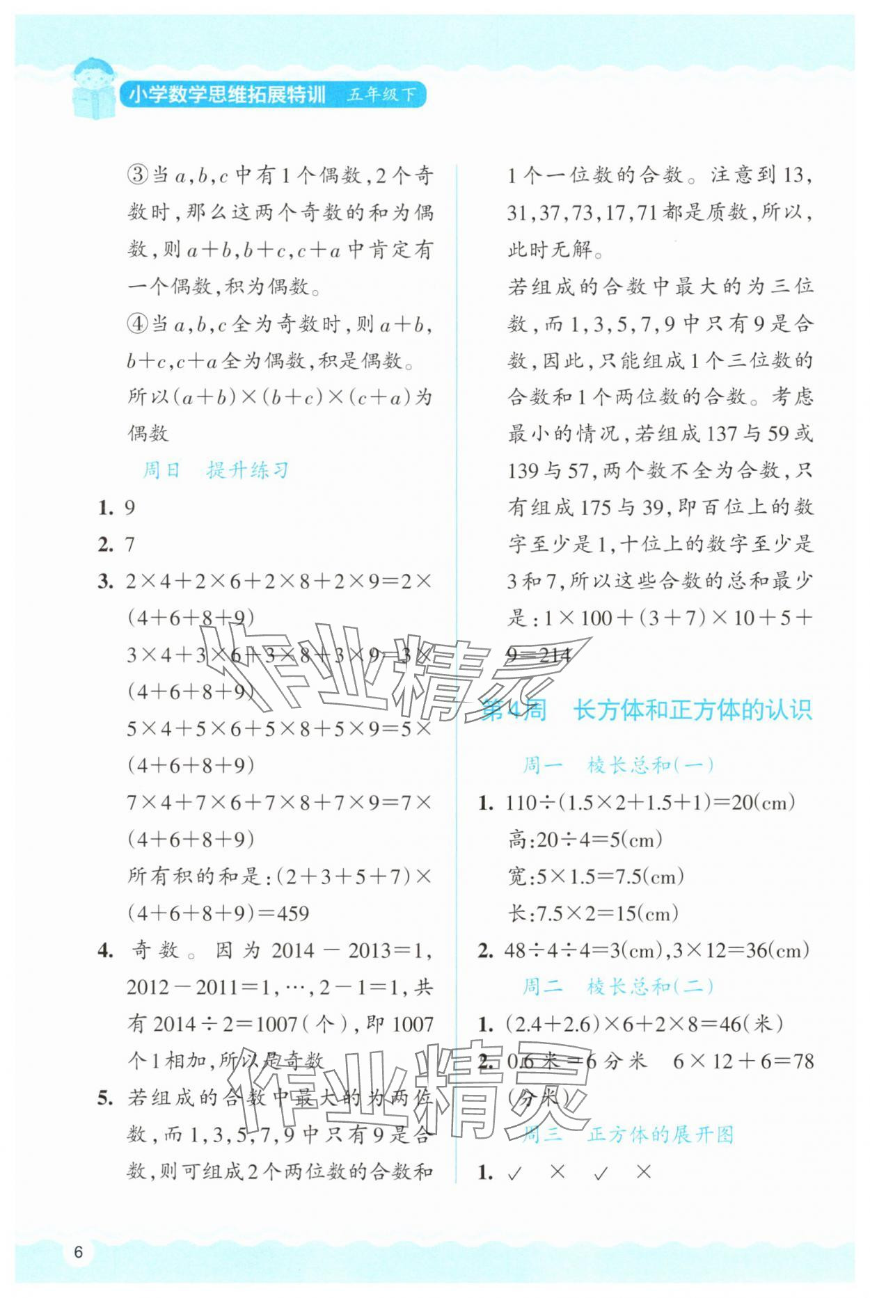 2025年思維拓展特訓(xùn)五年級數(shù)學(xué)下冊人教版 第6頁