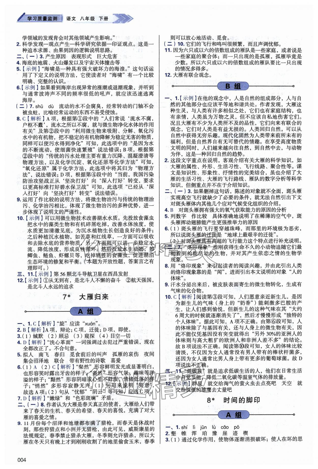 2024年学习质量监测八年级语文下册人教版 第4页