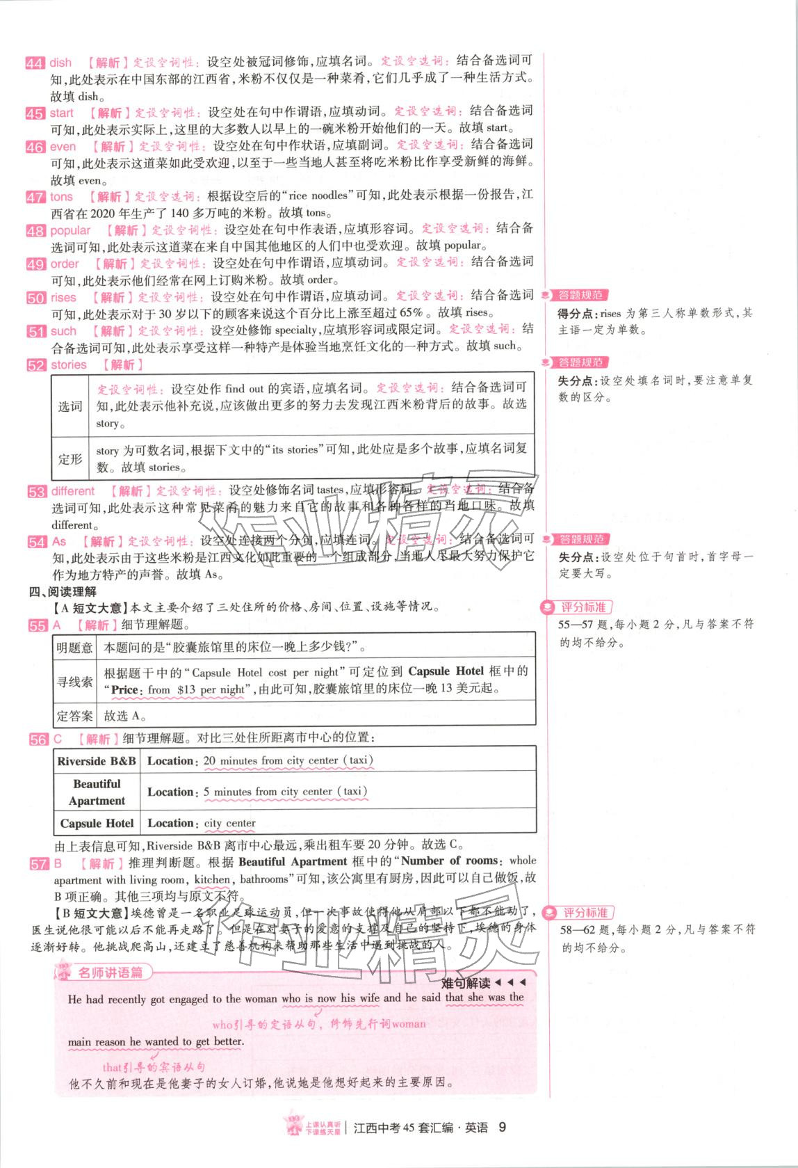 2026年金考卷中考45套汇编九年级英语江西专版&nbsp;第9页