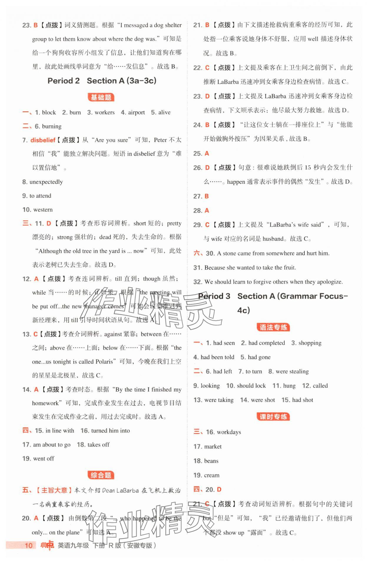 2025年綜合應(yīng)用創(chuàng)新題典中點九年級英語下冊人教版安徽專版 第10頁