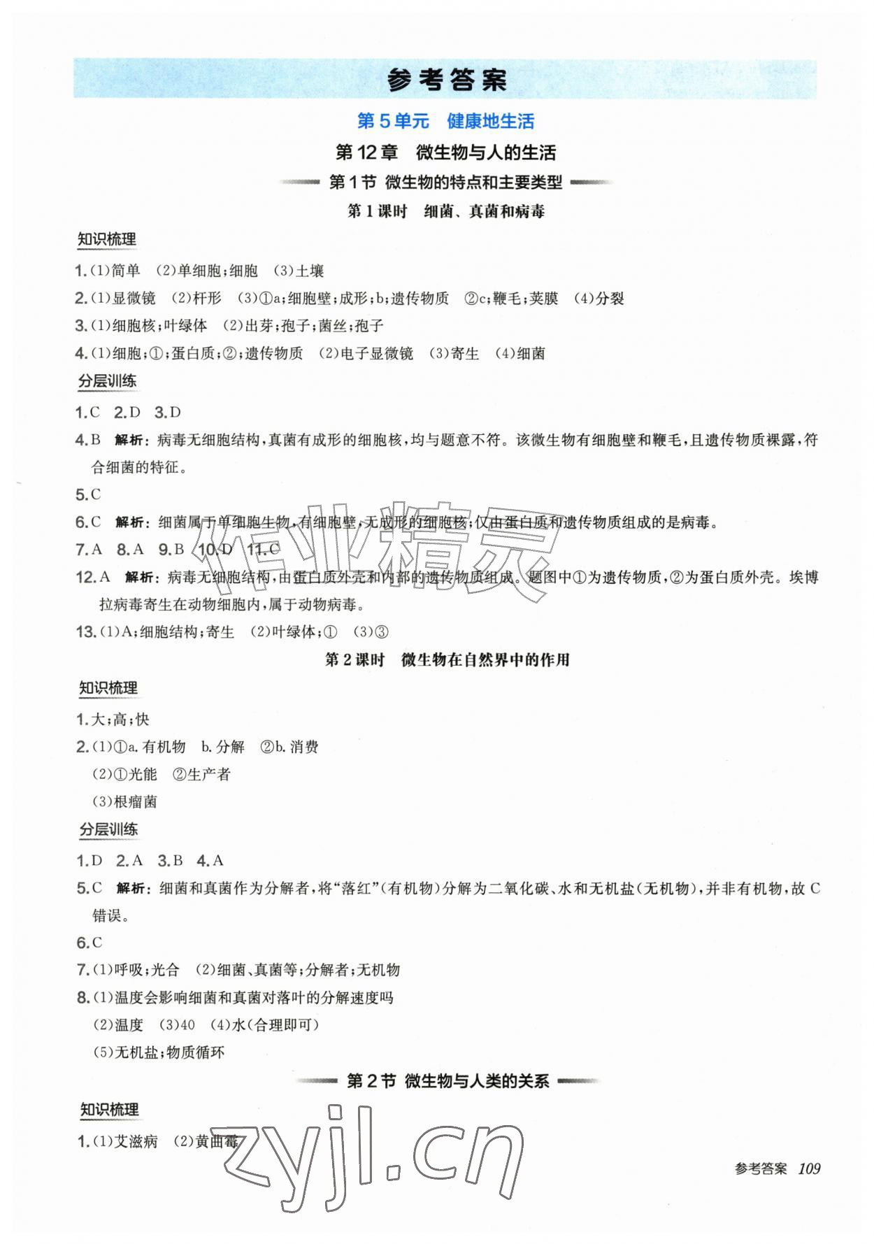 2026年新编基础训练八年级生物上册北师大版&nbsp;第1页