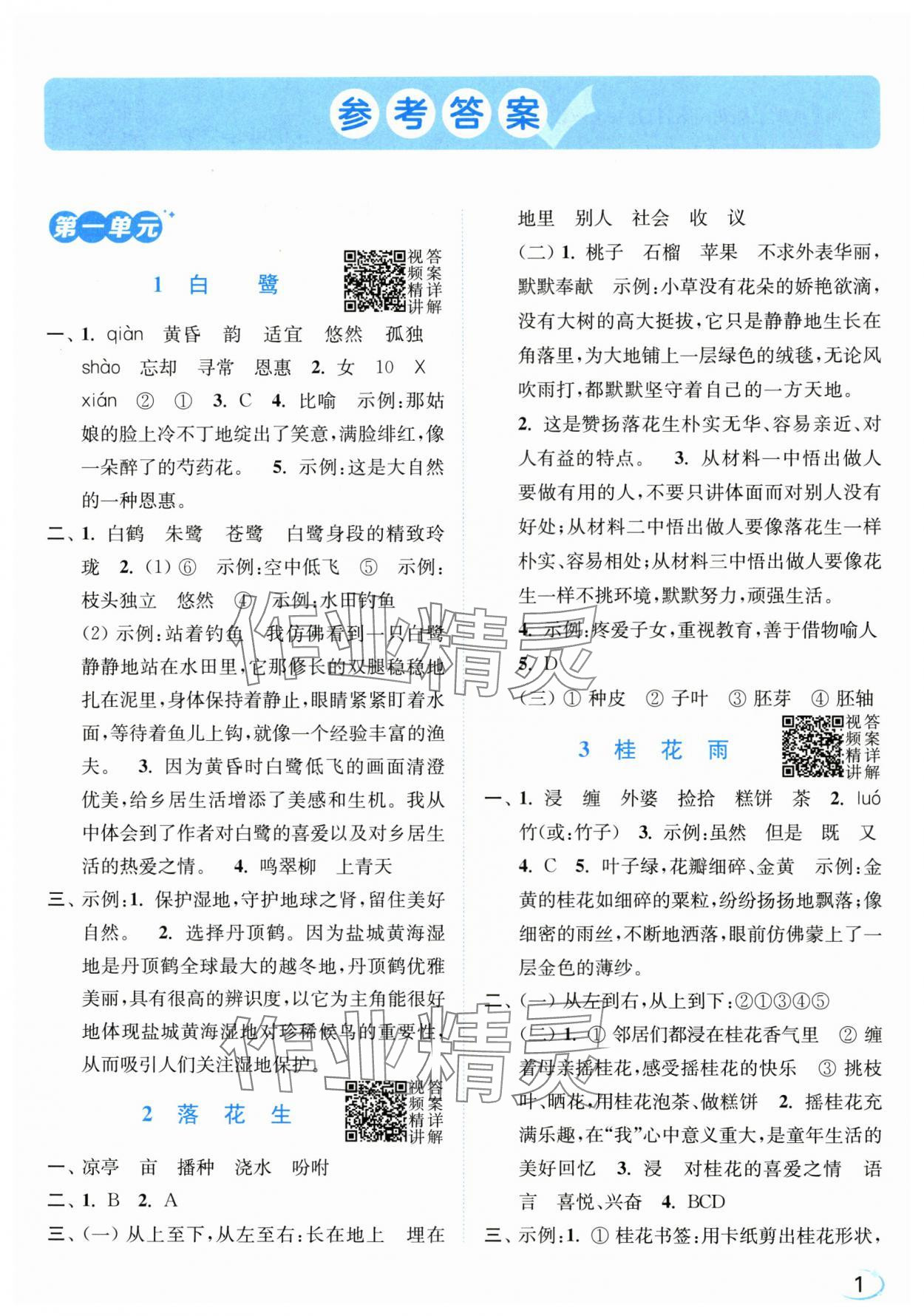 2025年亮点给力新情境素养练五年级语文上册人教版江苏专版 第1页