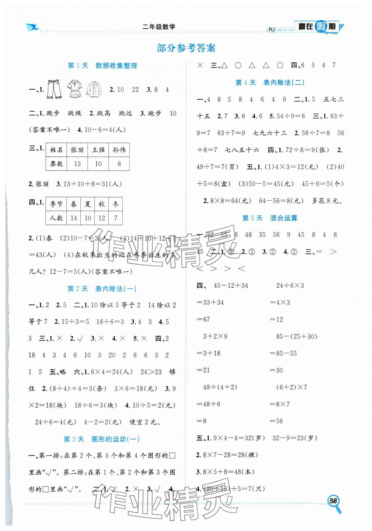 2025年贏在假期期末加暑假二年級(jí)數(shù)學(xué)人教版合肥工業(yè)大學(xué)出版社 第1頁(yè)