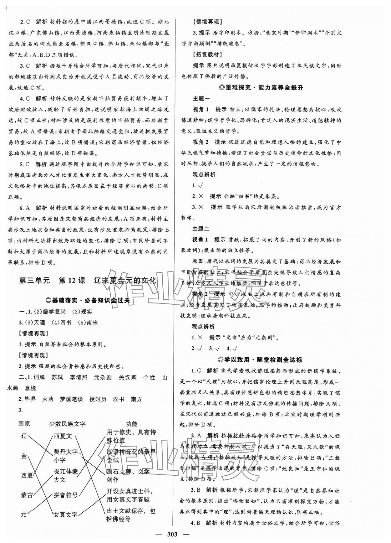 2023年高中同步學(xué)案優(yōu)化設(shè)計高中歷史必修上冊人教版 參考答案第10頁