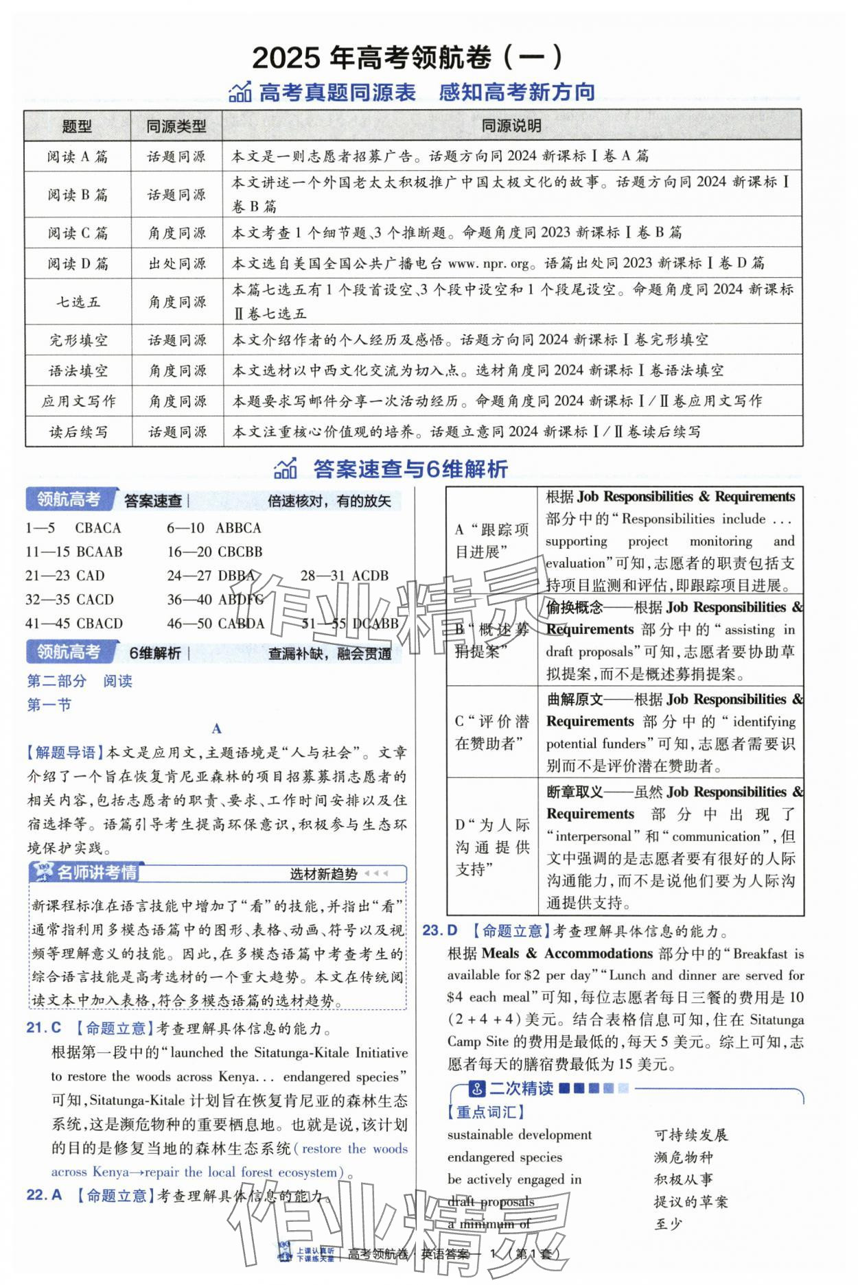 2025年高考領航卷英語 第1頁
