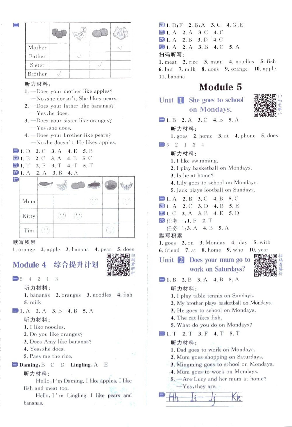 2024年陽光計劃小學同步三年級英語下冊外研版 第4頁