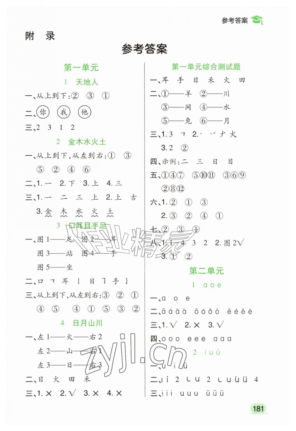 2026年字词句篇开明出版社一年级语文上册人教版&nbsp;第1页