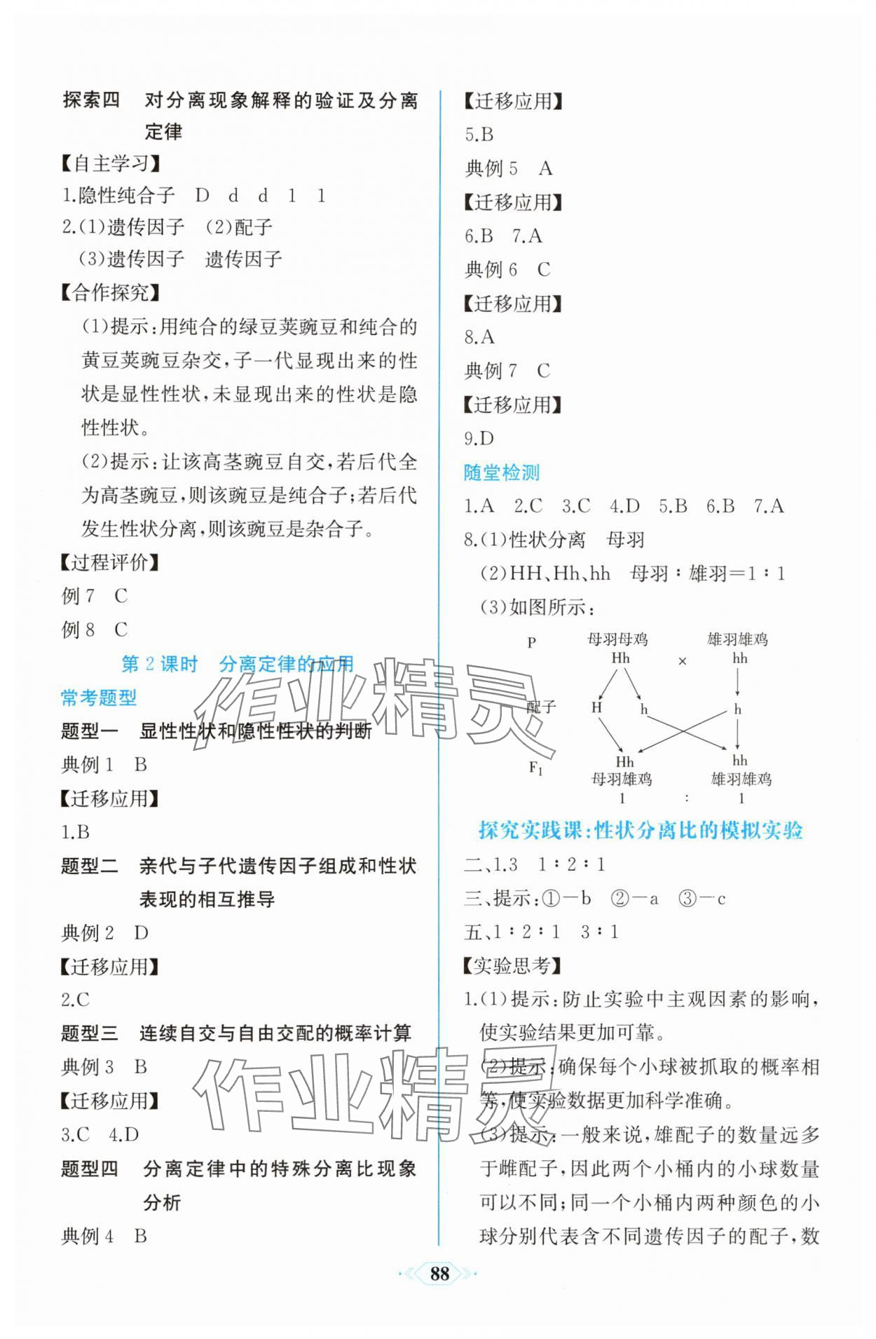 2025年课时练新课程学习评价方案高中生物必修2人教版增强版 第2页