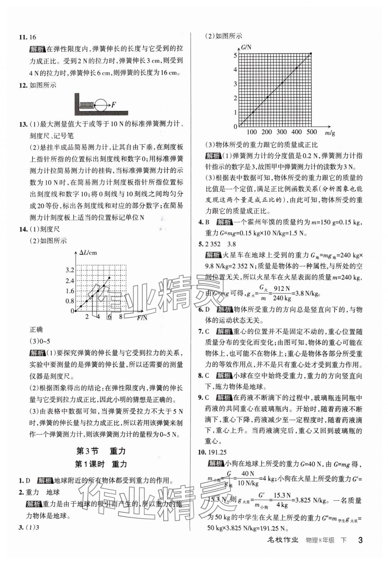 2024年名校作业八年级物理下册人教版山西专版 第3页