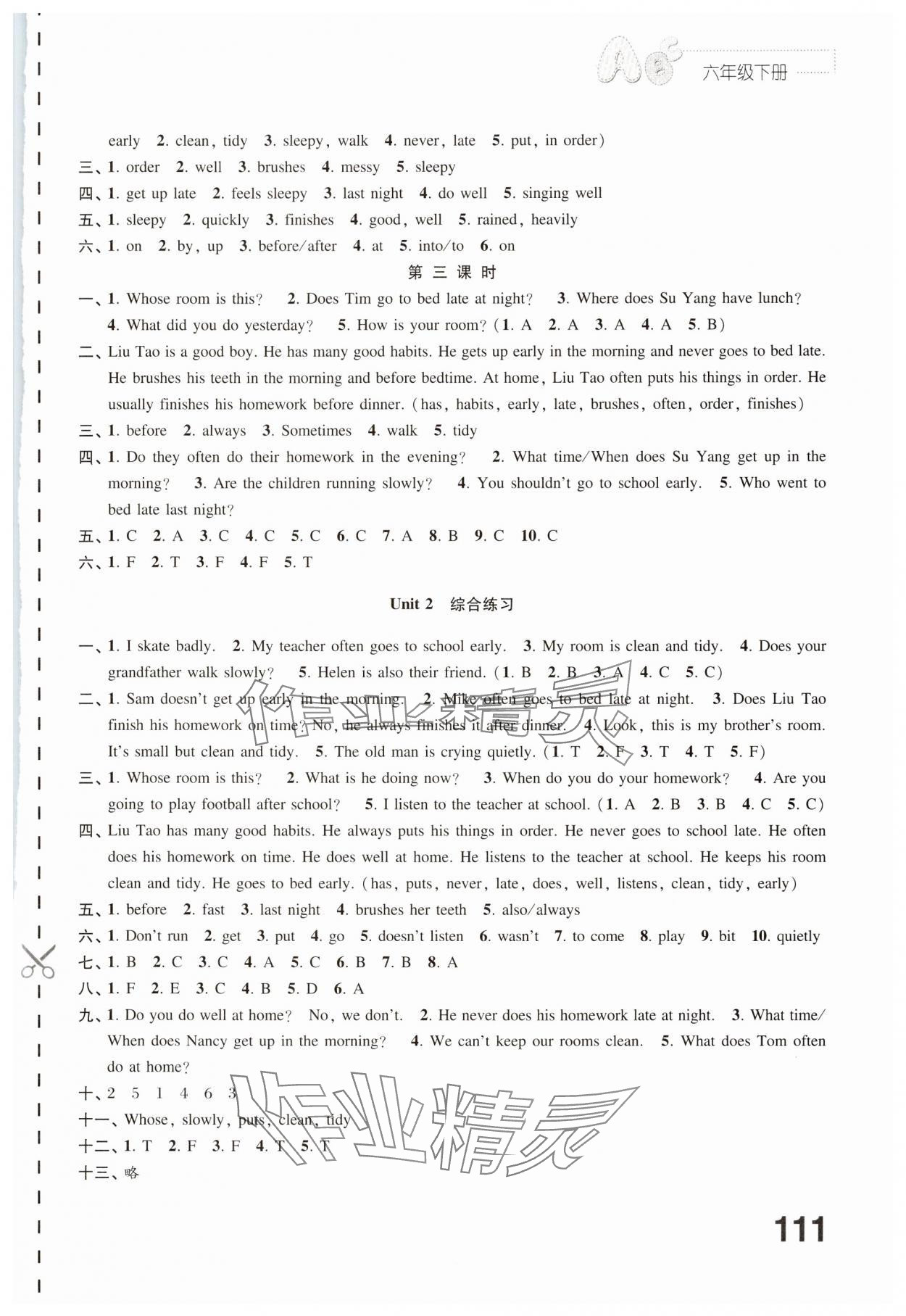 2025年練習(xí)與測試六年級英語下冊譯林版 第3頁