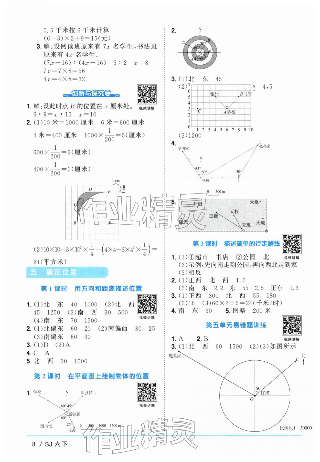 2026年阳光同学课时优化作业六年级数学下册苏教版&nbsp;参考答案第8页